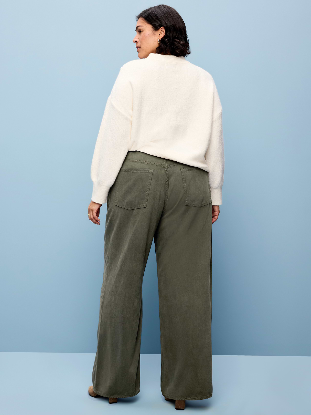 High-Waisted Baggy Wide-Leg Jeans - Forest Tapestry