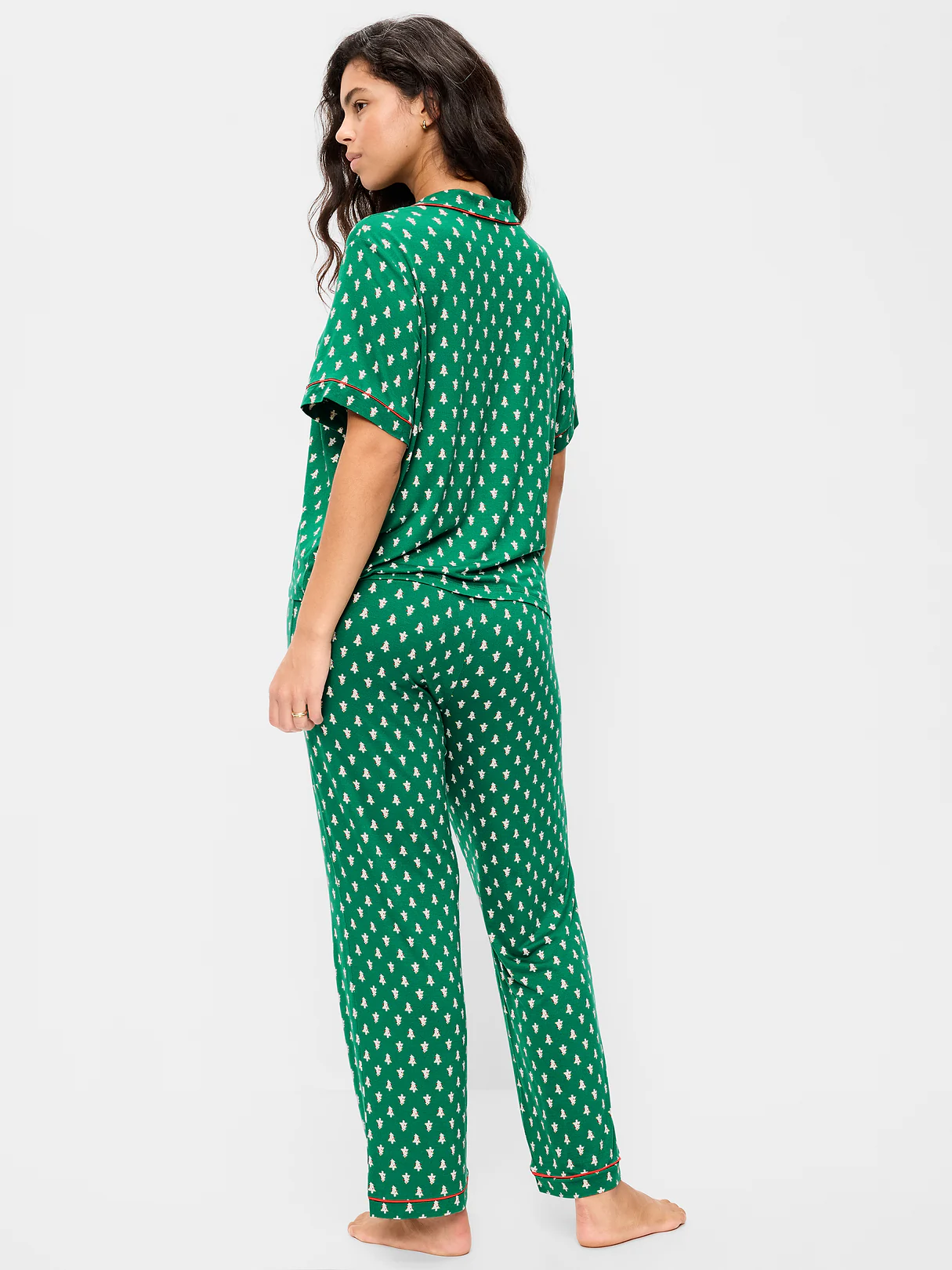 Sunday Sleep Knit Jersey Pant Set - Green Trees