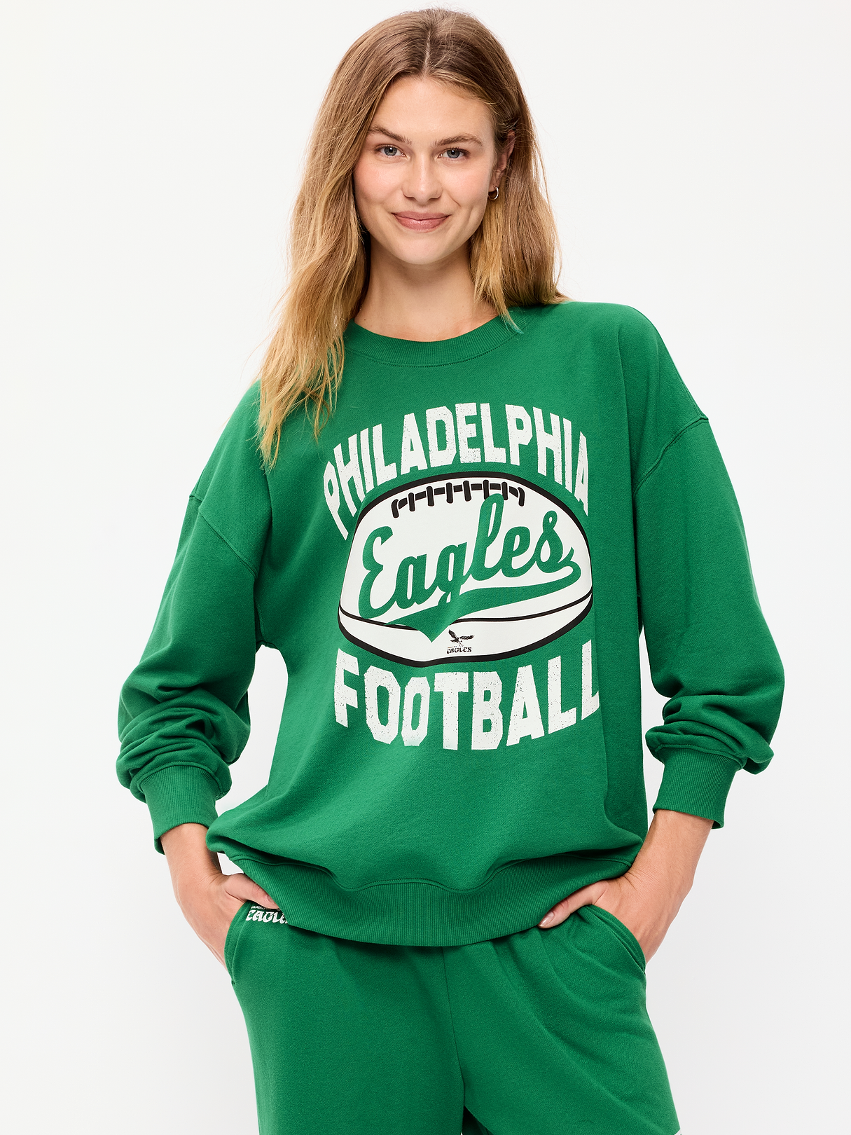 Buffalo Bills Oversized Fleece Sweatshirt for Women - Philadelphia Eagles