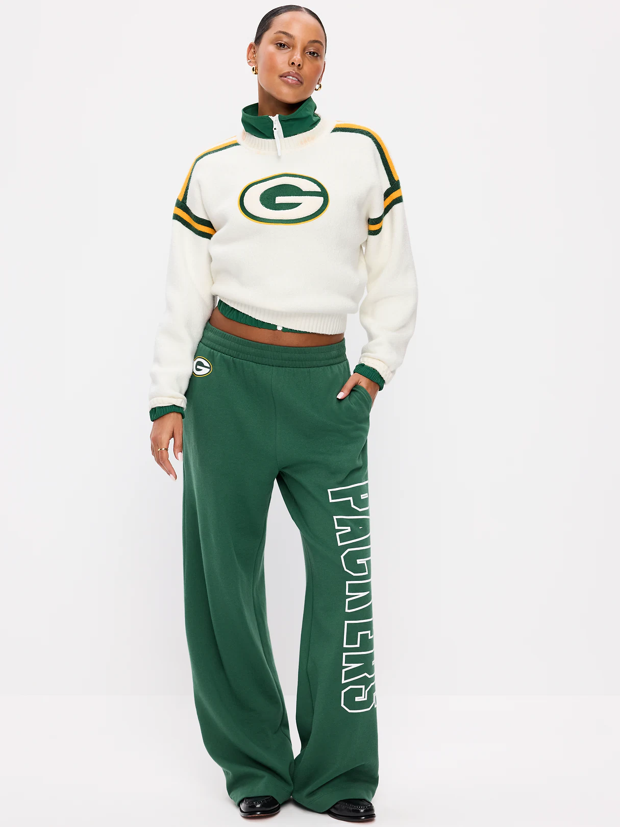 Buffalo Bills High-Waisted SoComfy Wide-Leg Sweatpants for Women - Green Bay Packers