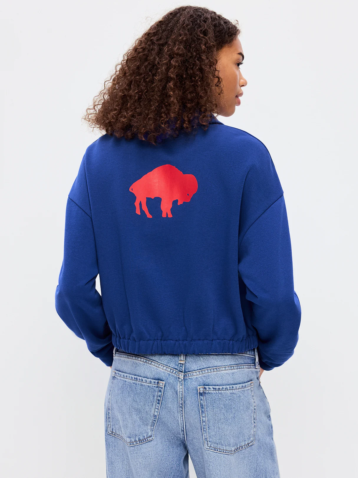 Buffalo Bills Oversized Fleece Bomber Jacket for Women - Buffalo Bills
