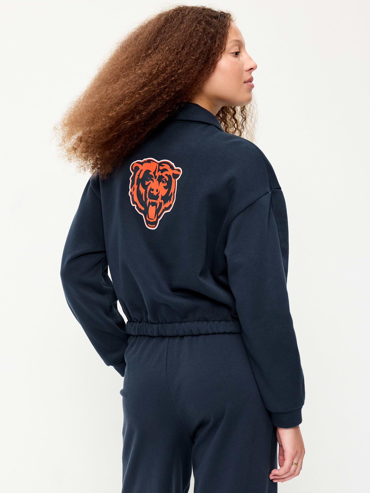 Buffalo Bills Oversized Fleece Bomber Jacket for Women - Chicago Bears