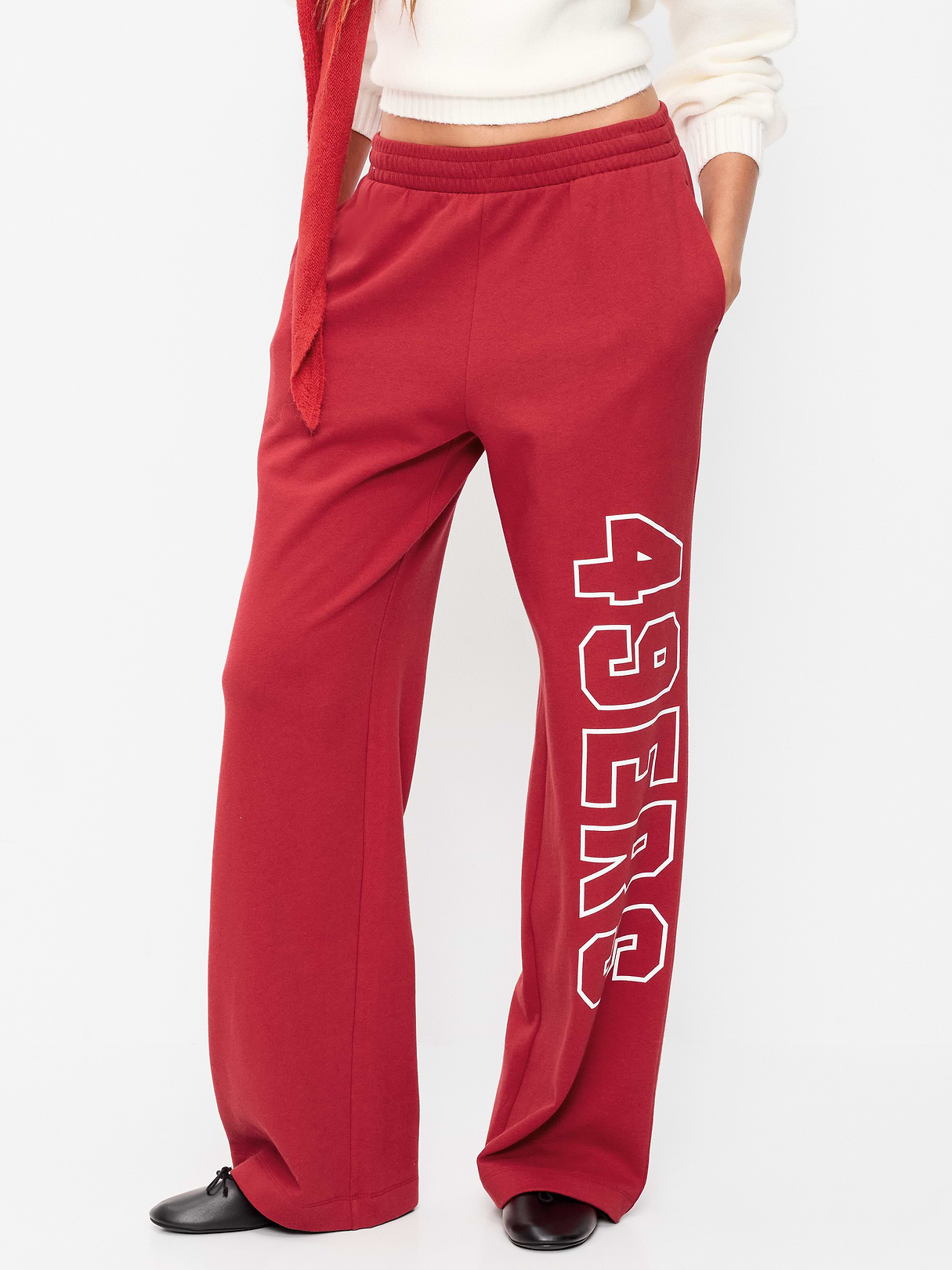 Buffalo Bills High-Waisted SoComfy Wide-Leg Sweatpants for Women - San Francisco 49ers