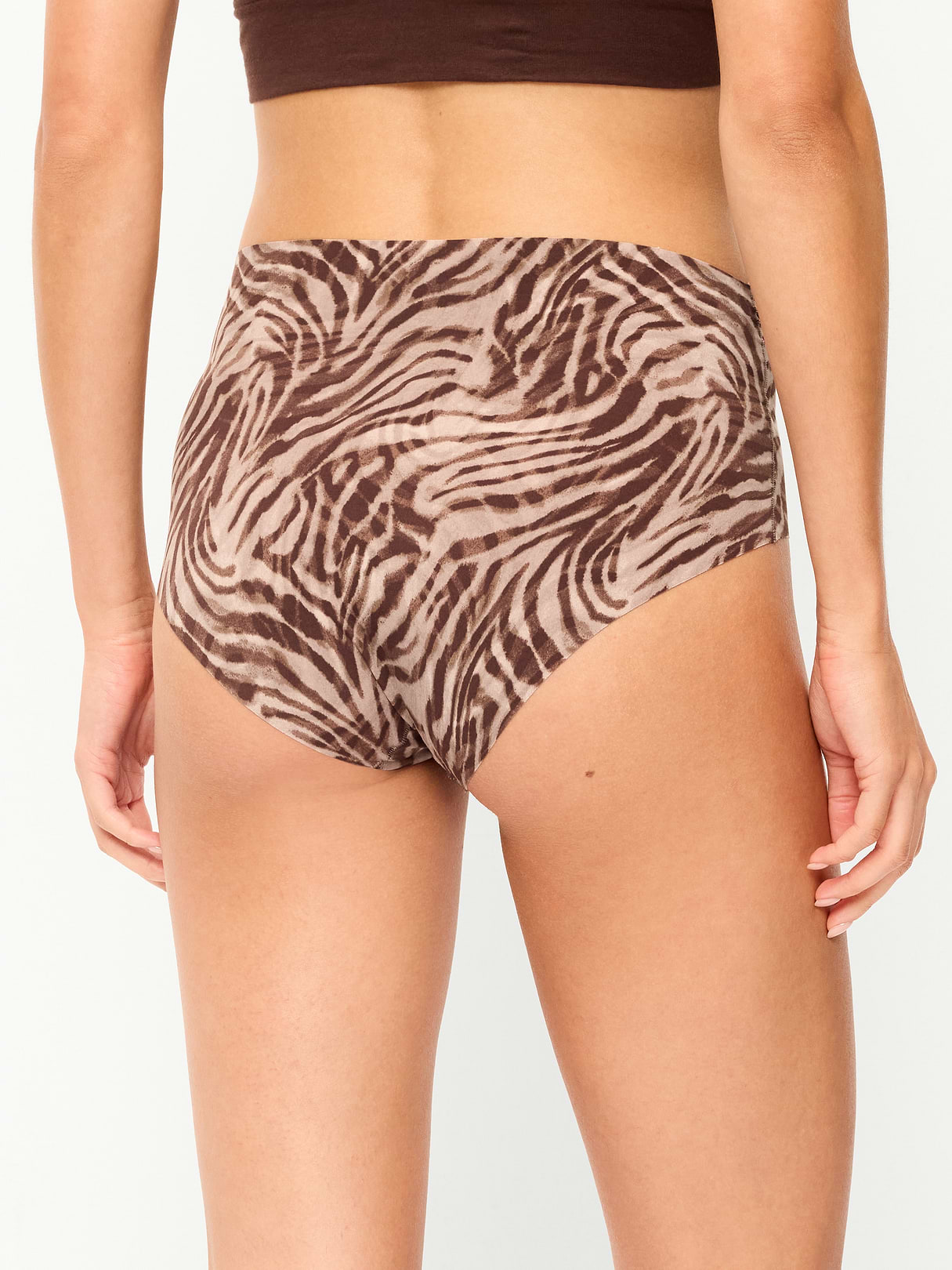 High-Waisted No-Show Brief Underwear 6-Pack - Zebra