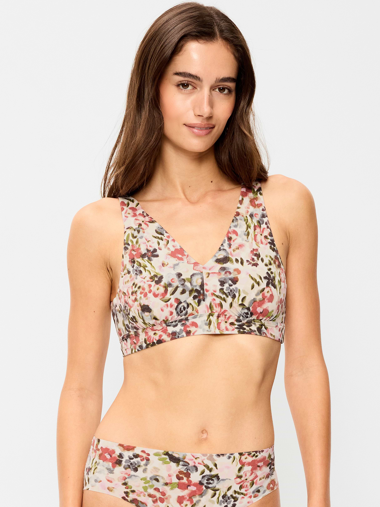 No-Show Bralette - Red Floral