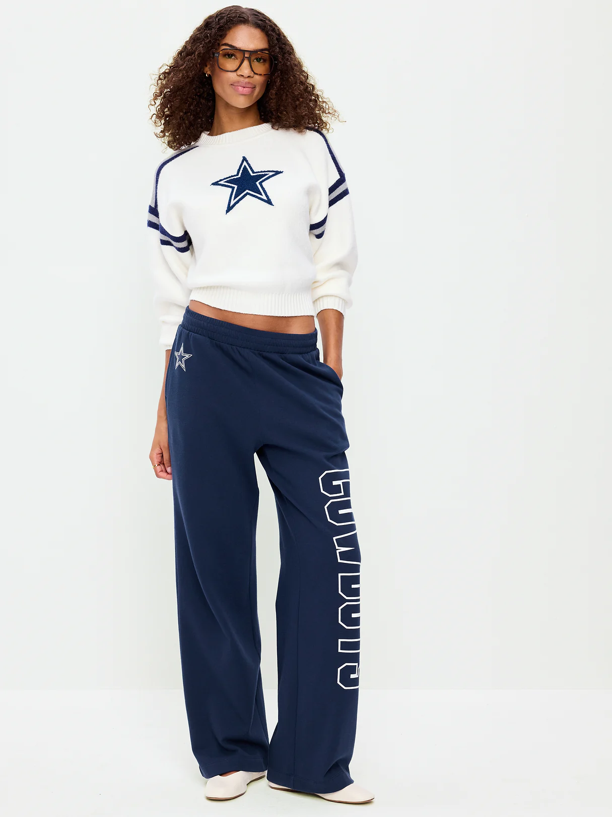 Buffalo Bills High-Waisted SoComfy Wide-Leg Sweatpants for Women - Dallas Cowboys