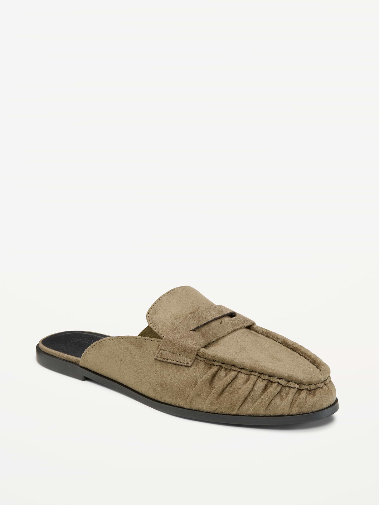 Loafer Mule Shoes for Women - Olive