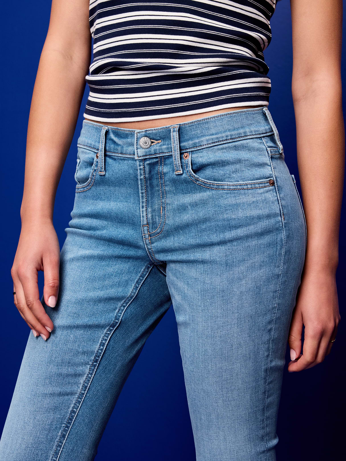 Low-Rise Boot-Cut Jeans - Dewpoint