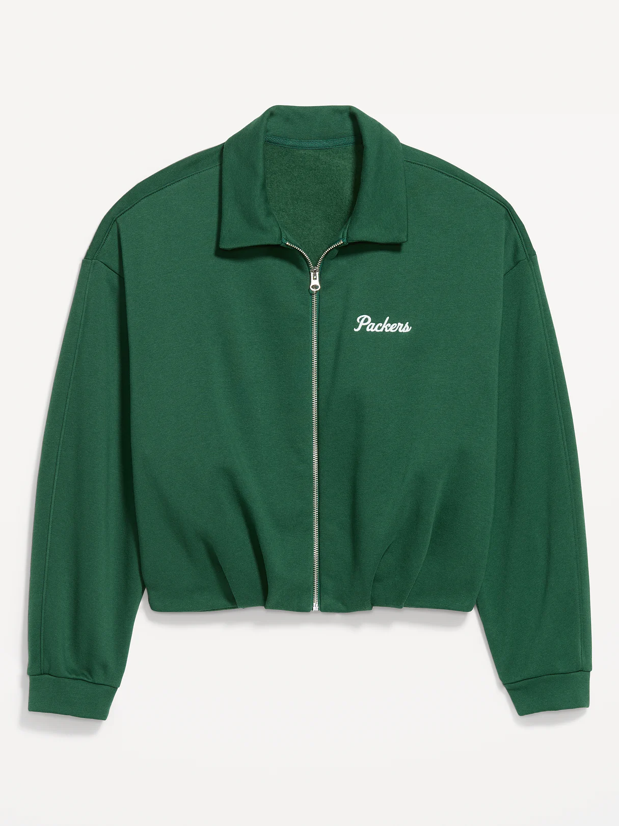 Buffalo Bills Oversized Fleece Bomber Jacket for Women - Green Bay Packers