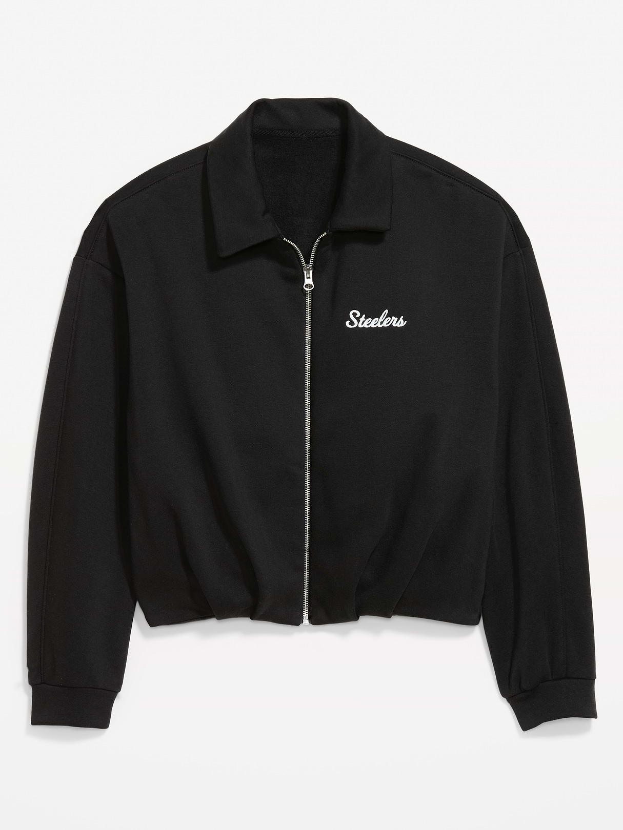 Buffalo Bills Oversized Fleece Bomber Jacket for Women - Pittsburgh Steelers