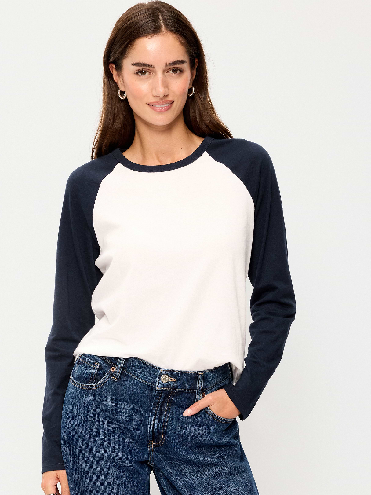 EveryWear Long-Sleeve Raglan Baseball T-Shirt - In the Navy