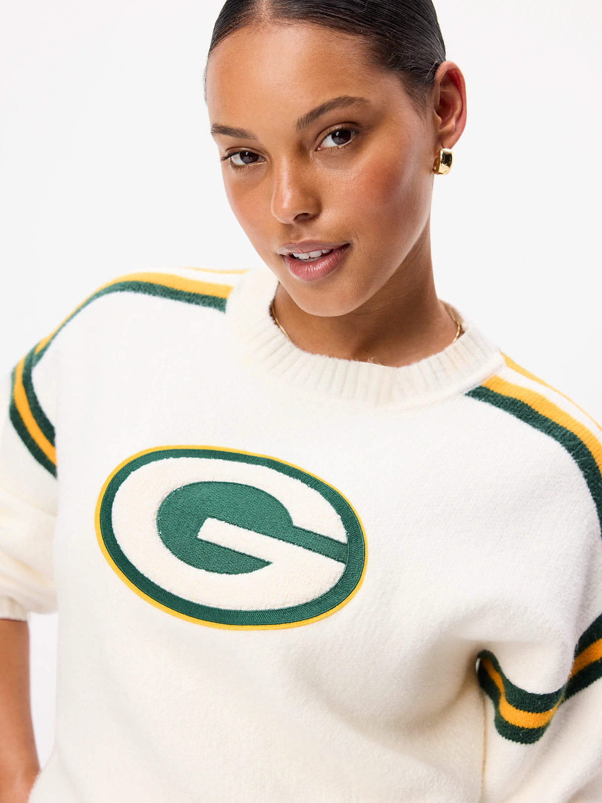 Buffalo Bills Cropped Sweater for Women - Green Bay Packers
