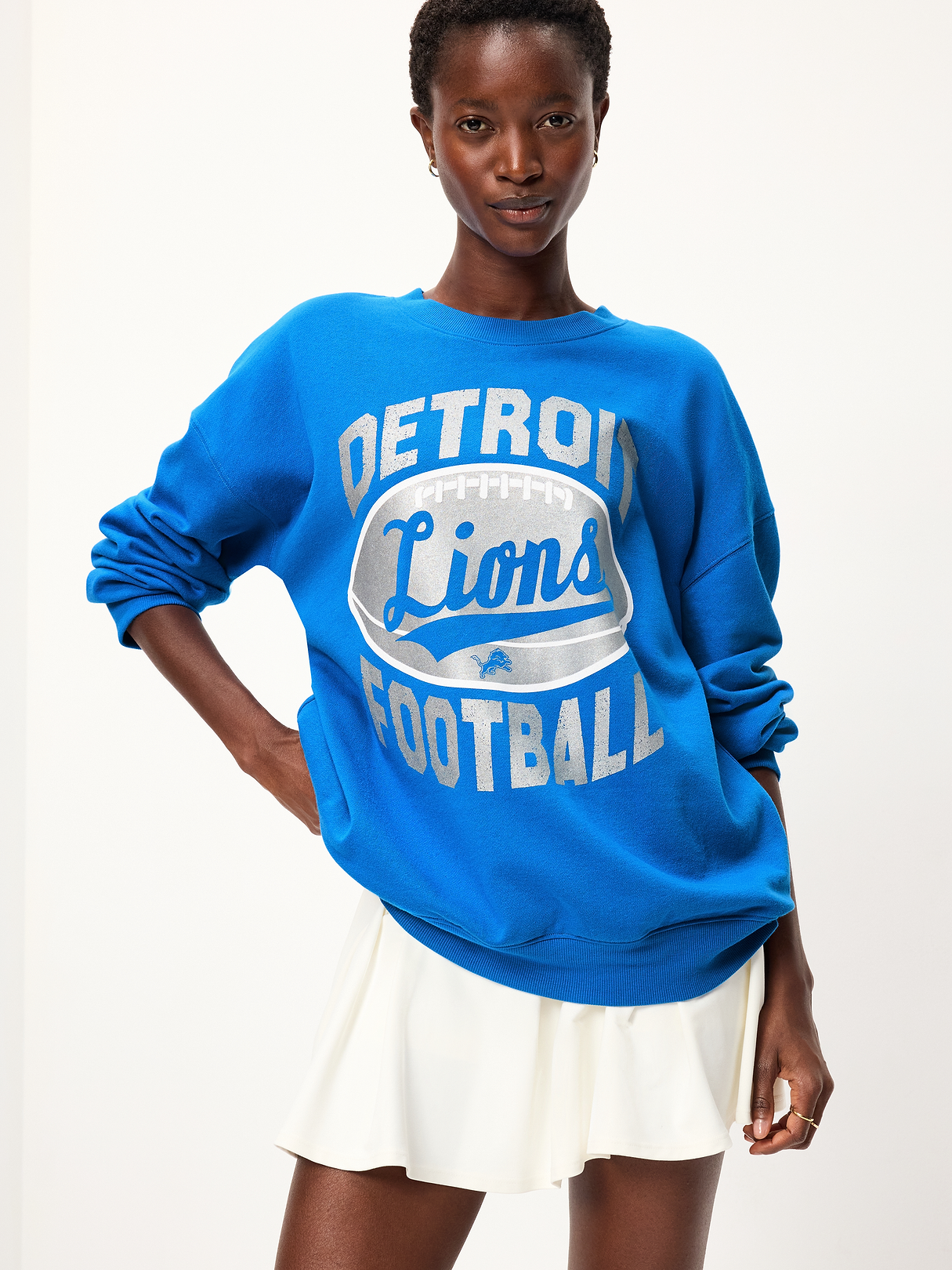 Buffalo Bills Oversized Fleece Sweatshirt for Women - Detroit Lions