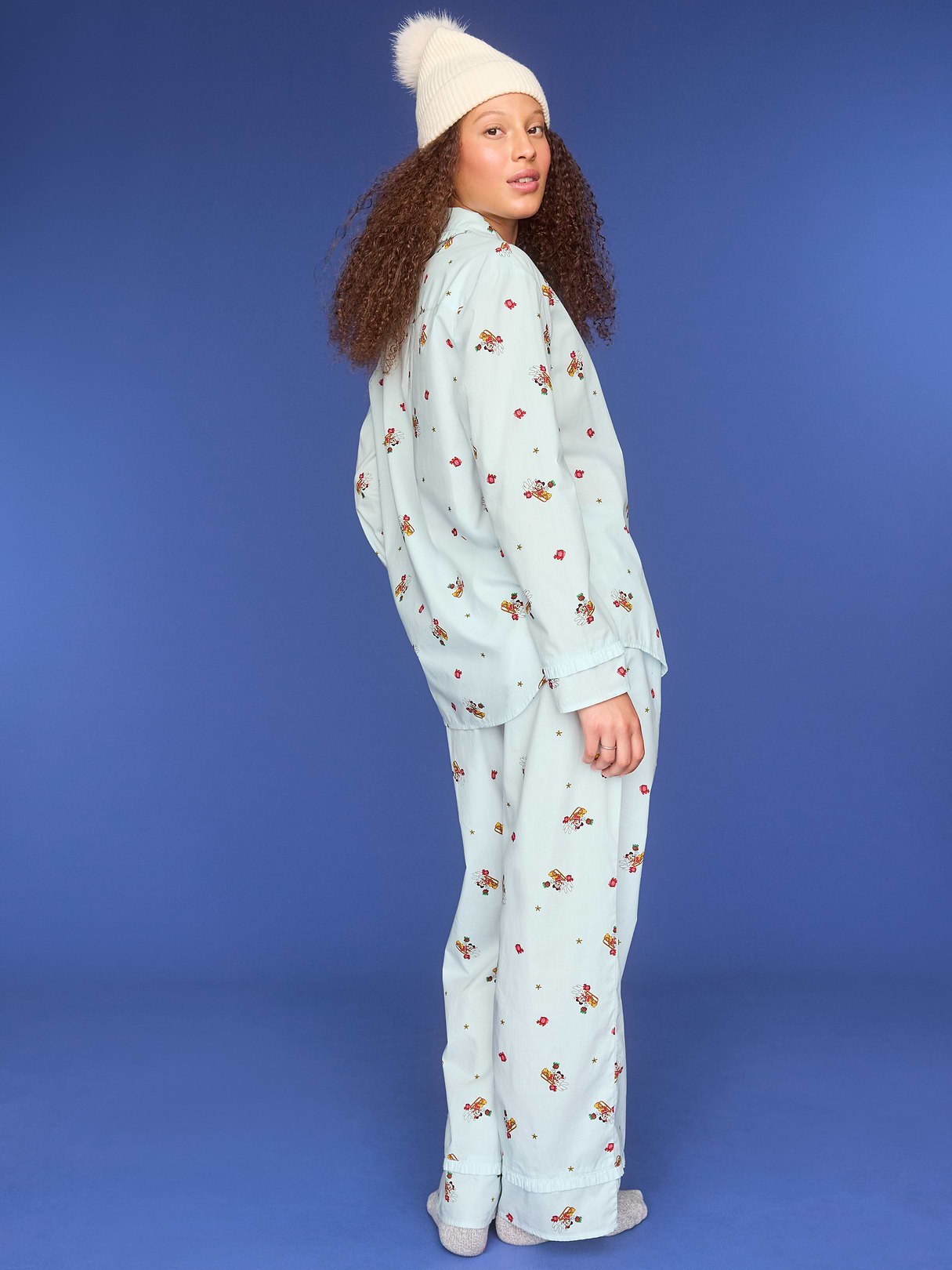 Old Navy x Disney Poplin Pajama Pant Set for Women - Disney Winter Scenic