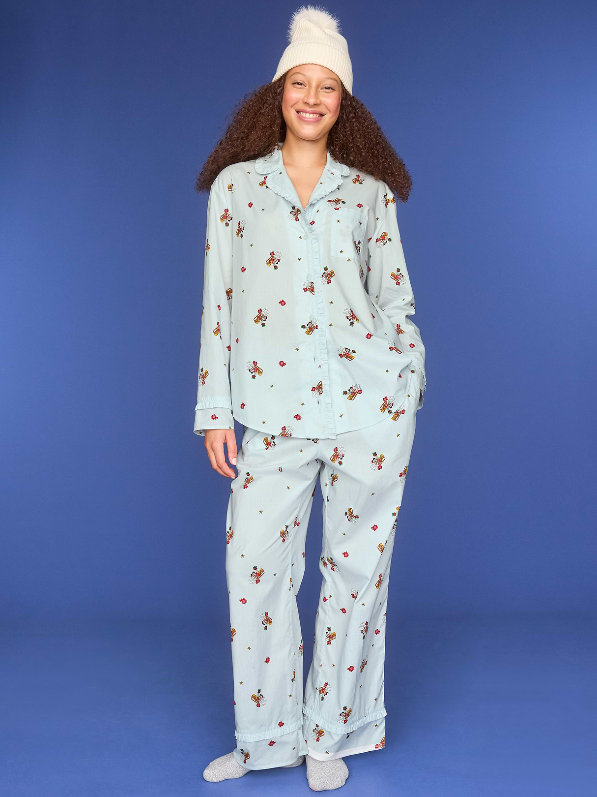 Old Navy x Disney Poplin Pajama Pant Set for Women - Disney Winter Scenic