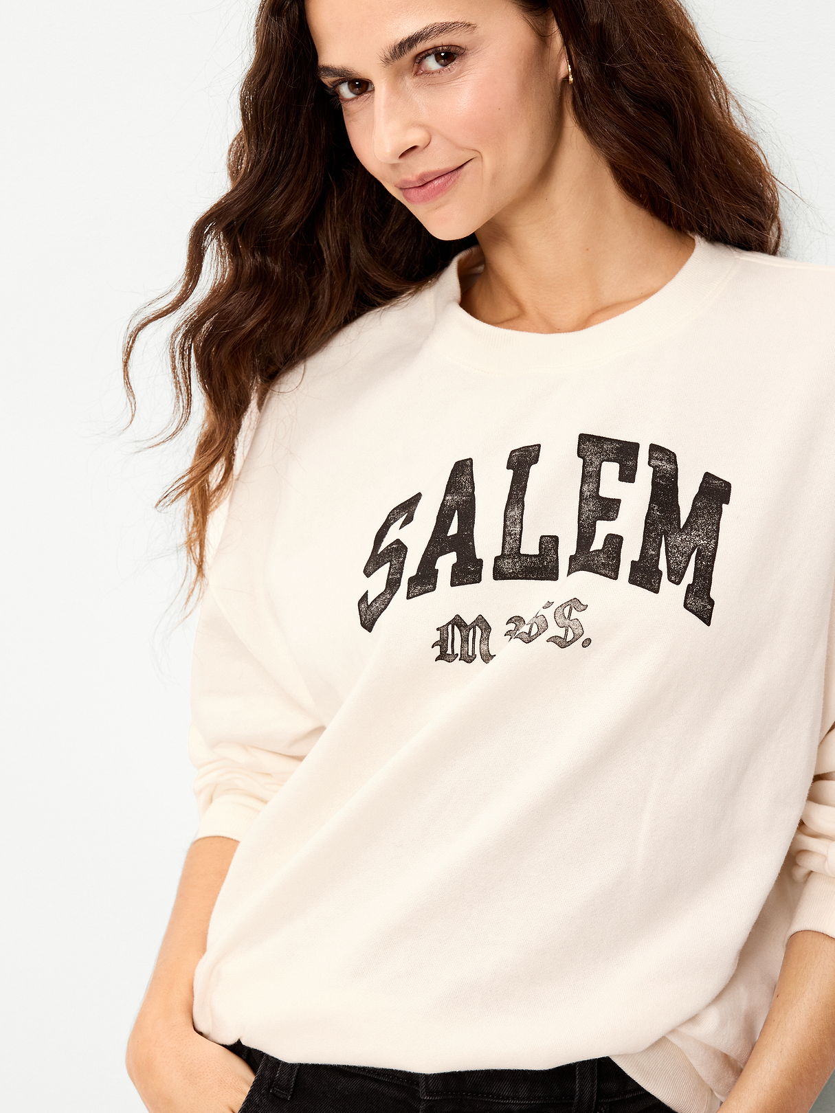 SoComfy Oversized Graphic Sweatshirt - Sea Salt