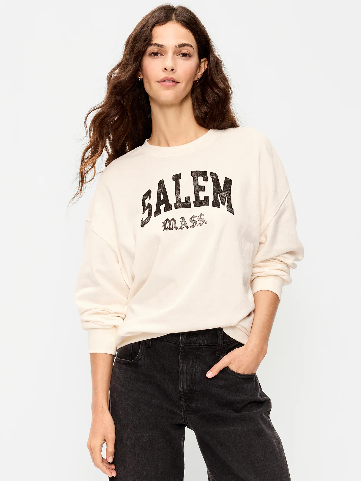 SoComfy Oversized Graphic Sweatshirt - Sea Salt