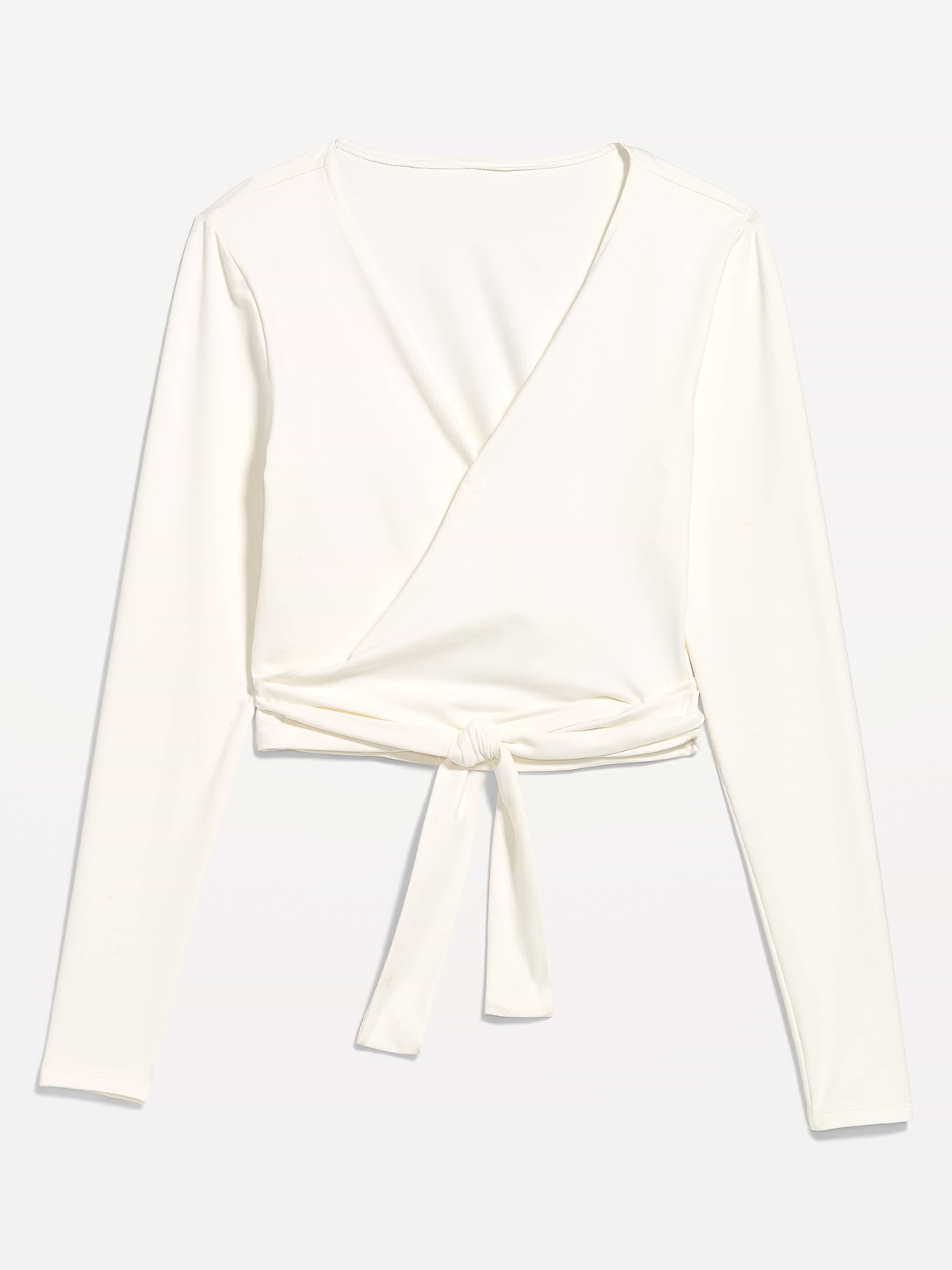StudioSmooth Long-Sleeve Wrap Top - Magnolia