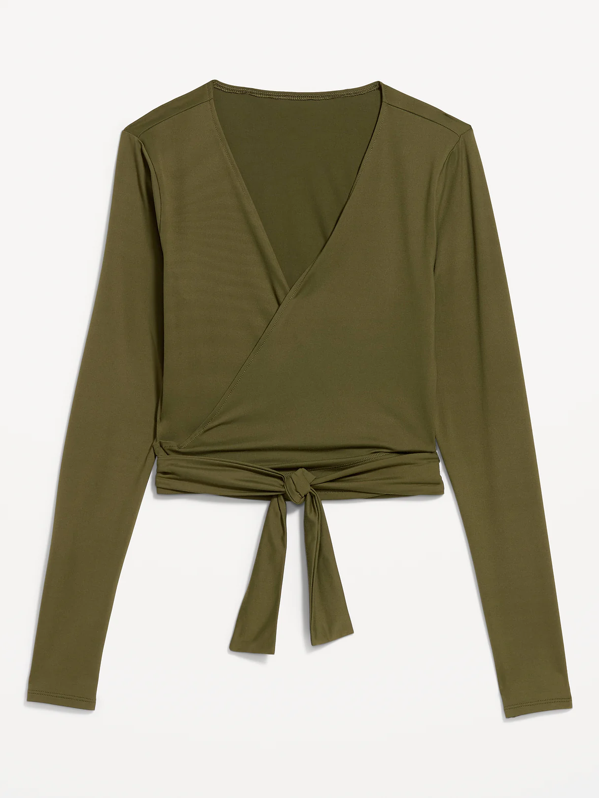 StudioSmooth Long-Sleeve Wrap Top - Hearthwood