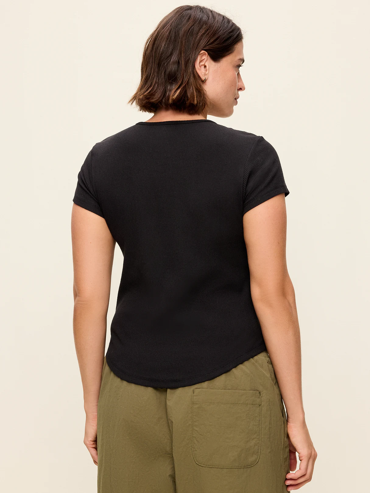 CloudLite Crew-Neck Ribbed T-Shirt - Black Jack