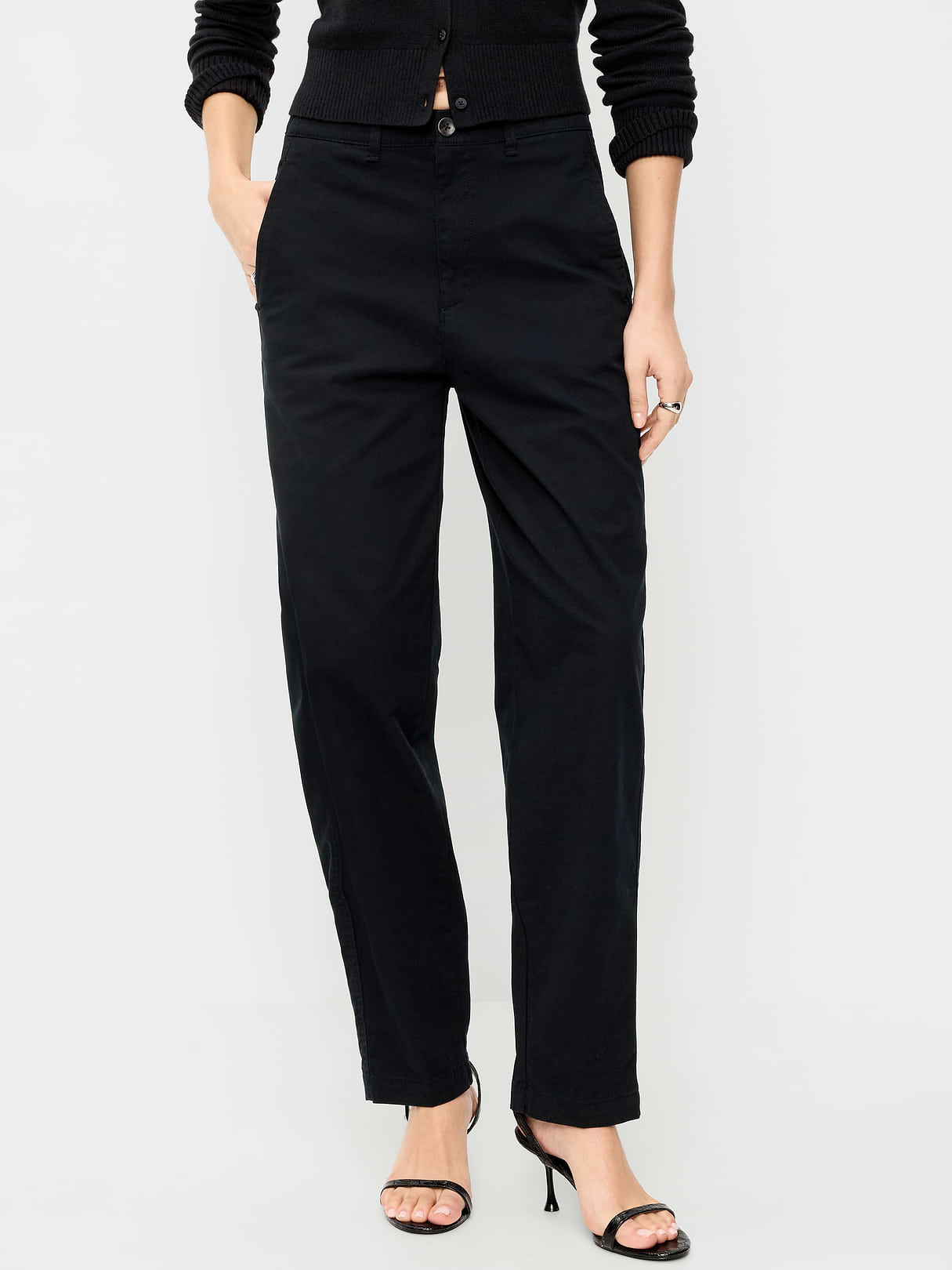 High-Waisted OGC Chino Tapered Straight Pants - Black Jack