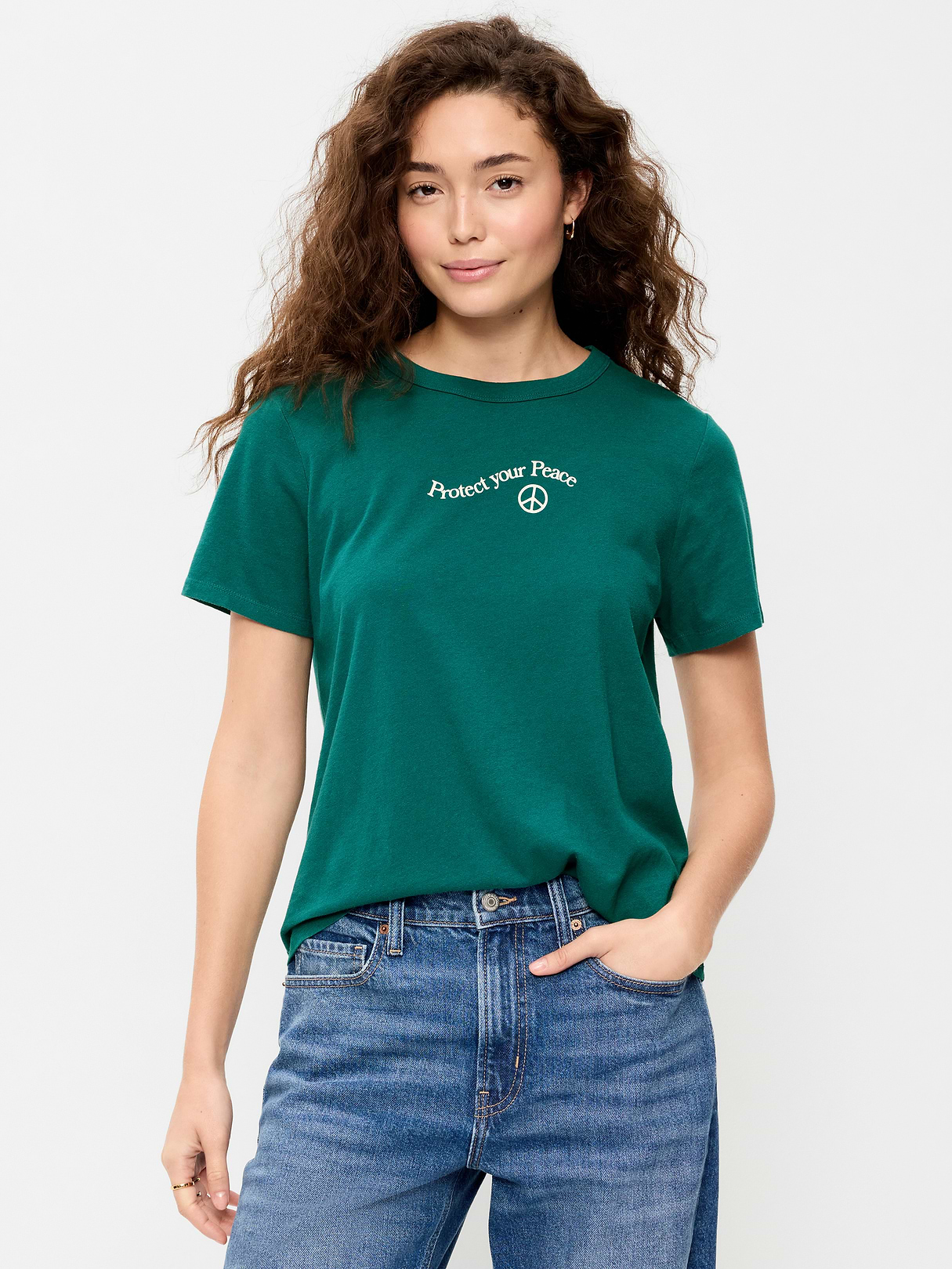EveryWear Crew-Neck Graphic T-Shirt - Deep Lagoon