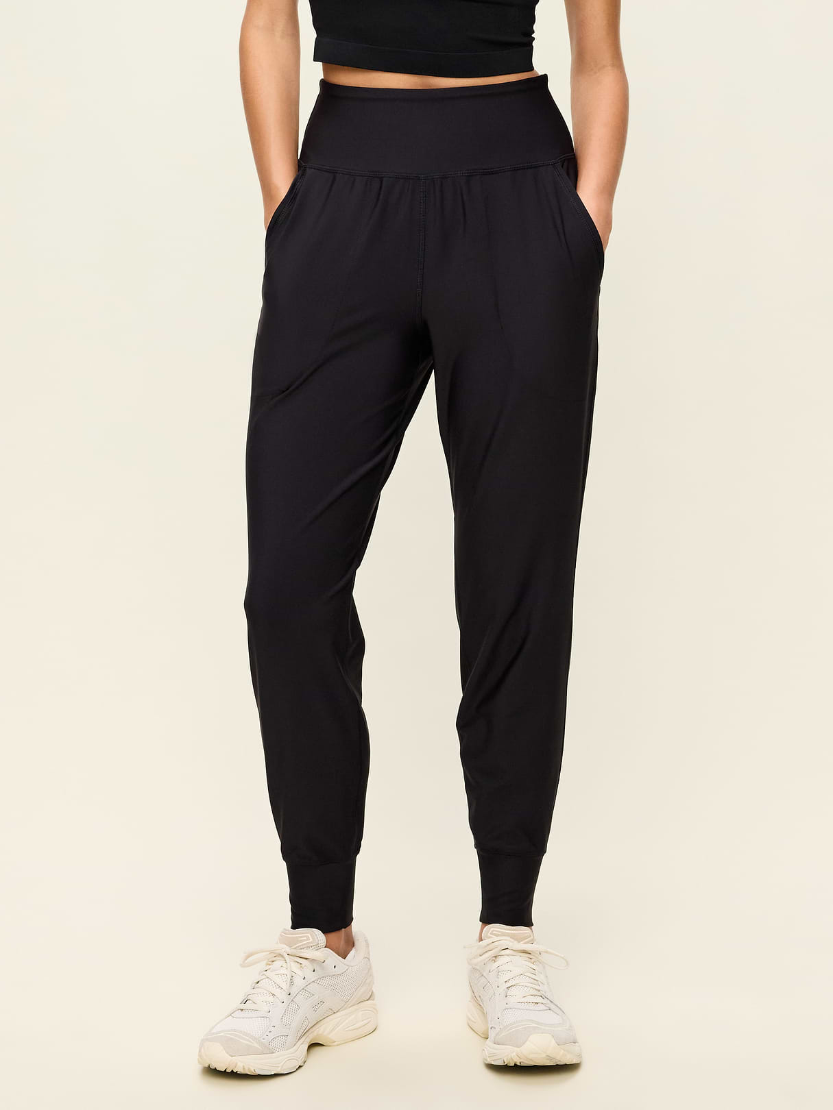 High-Waisted PowerSoft Pocket Joggers - Black Jack