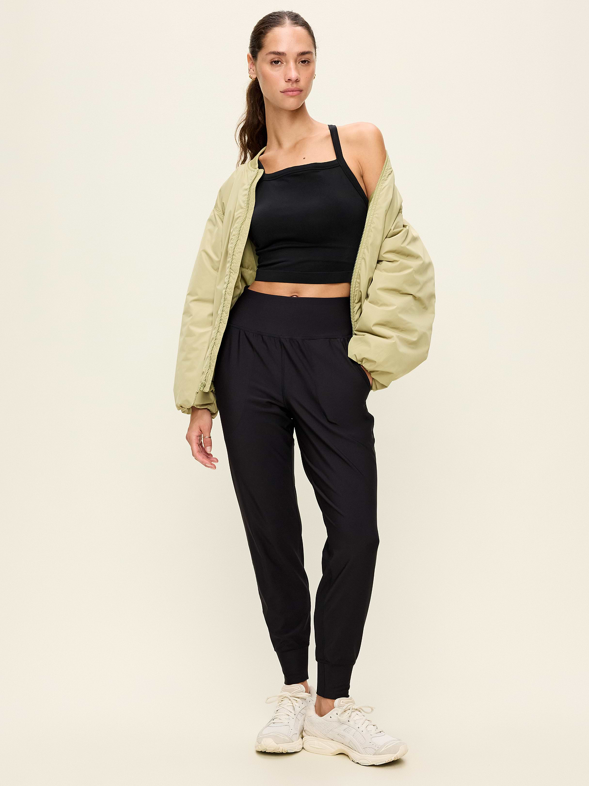 High-Waisted PowerSoft Pocket Joggers - Black Jack