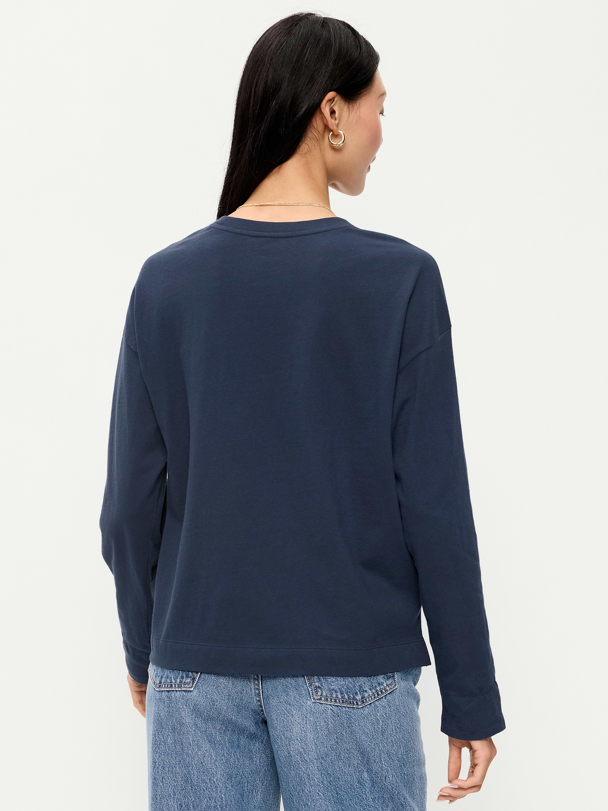 Vintage Long-Sleeve Crew-Neck T-Shirt - Gothic Blue