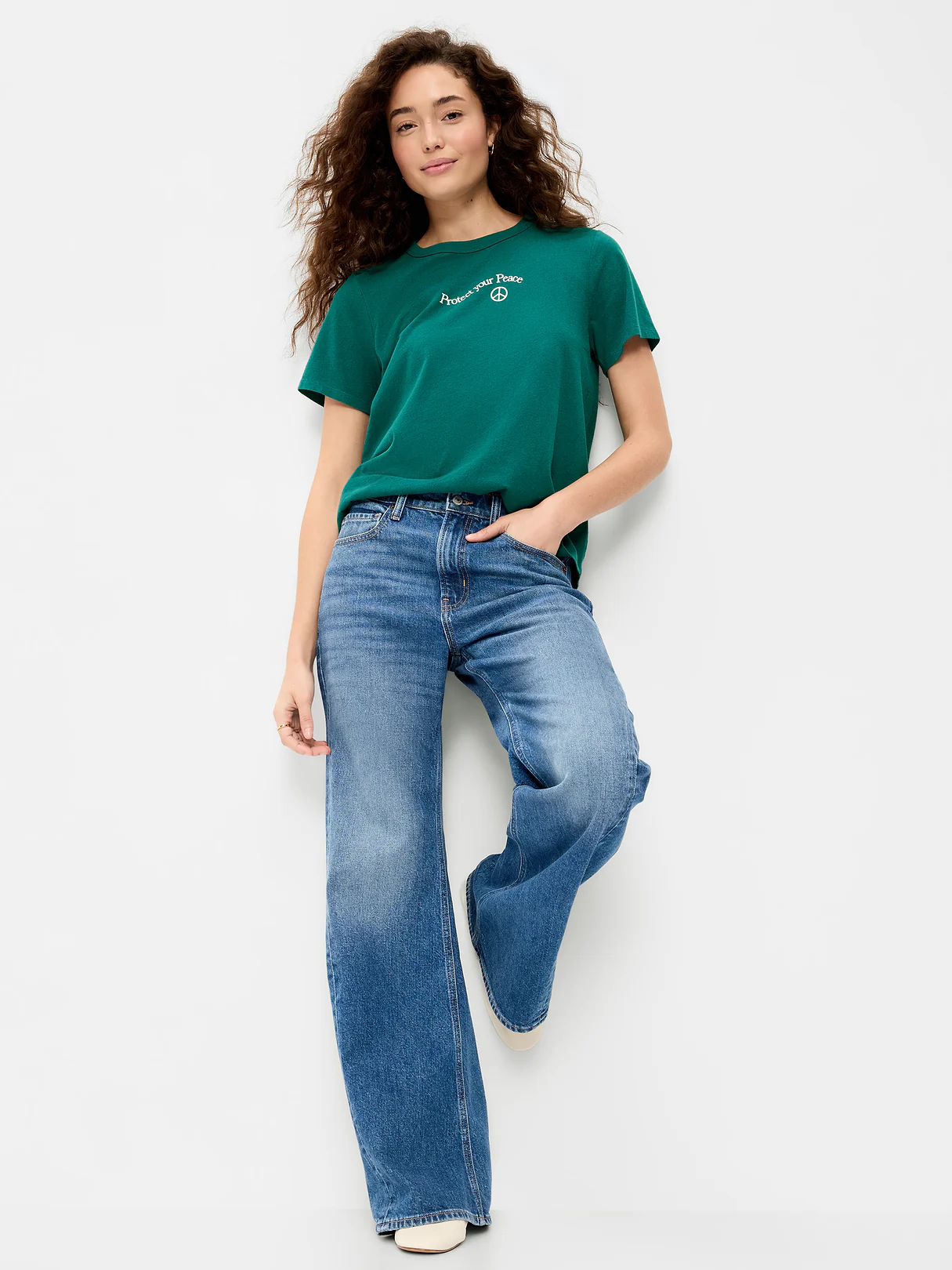 EveryWear Crew-Neck Graphic T-Shirt - Deep Lagoon