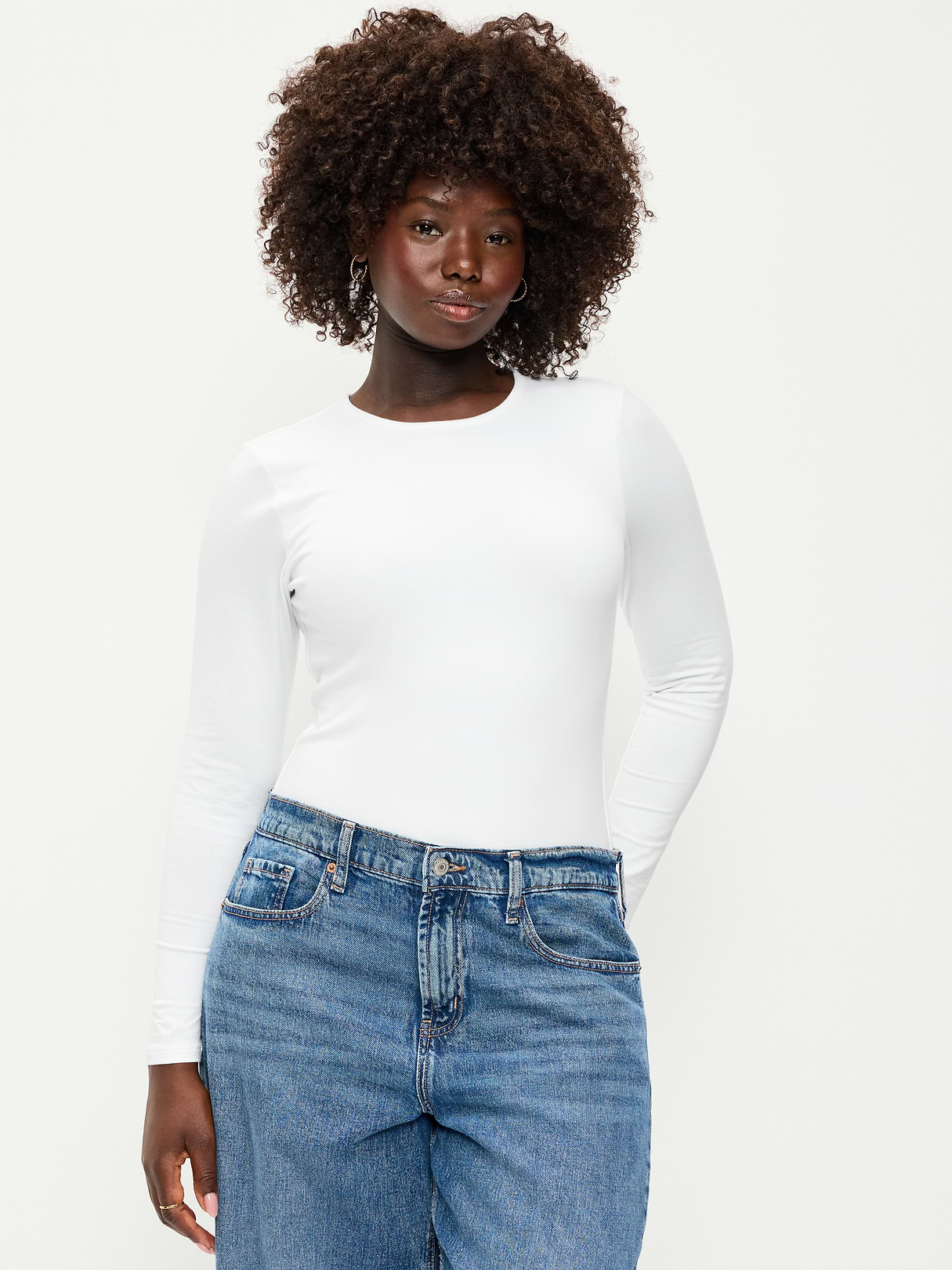 Long-Sleeve Crew-Neck Bodysuit - Calla Lilies