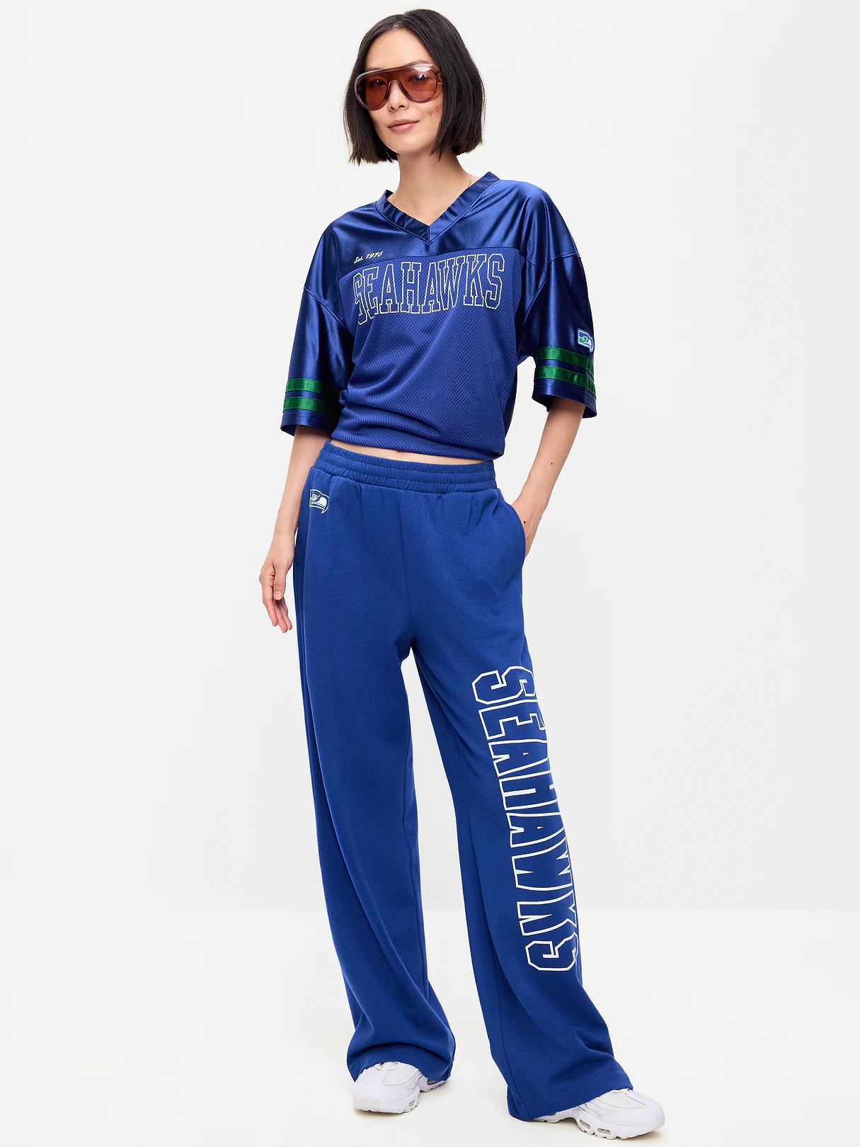 Buffalo Bills High-Waisted SoComfy Wide-Leg Sweatpants for Women - Seattle Seahawks