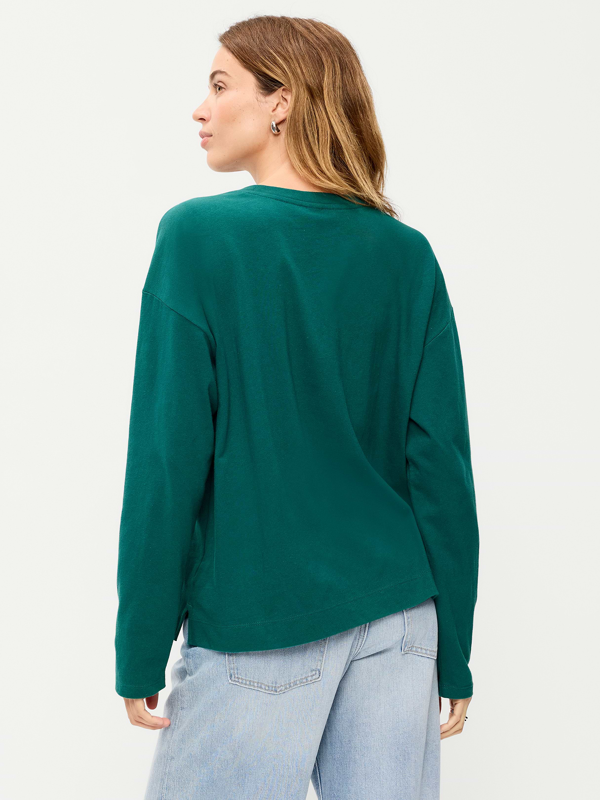 Vintage Long-Sleeve Crew-Neck T-Shirt - Deep Lagoon