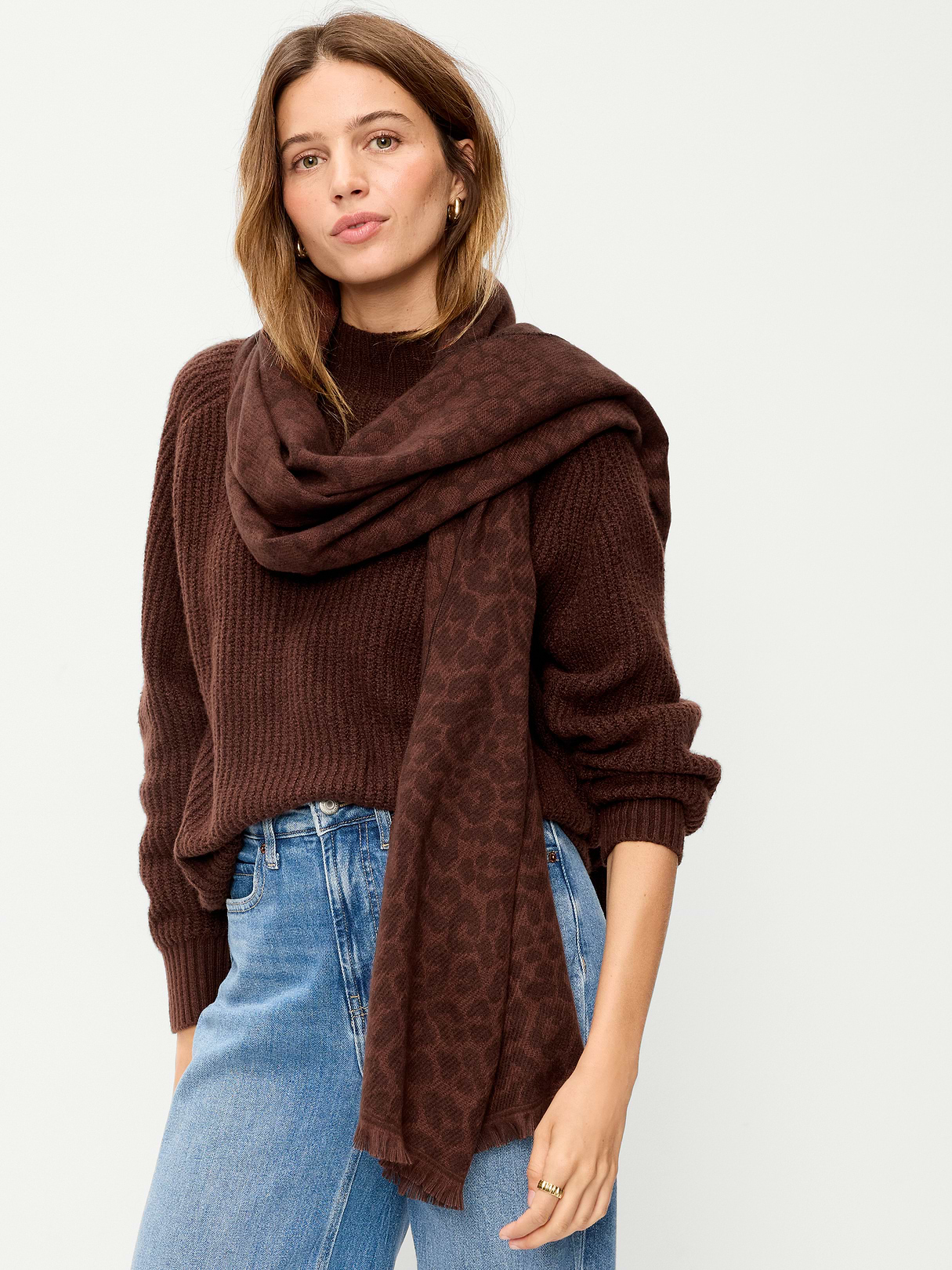 Flannel Printed Scarf - Leopard