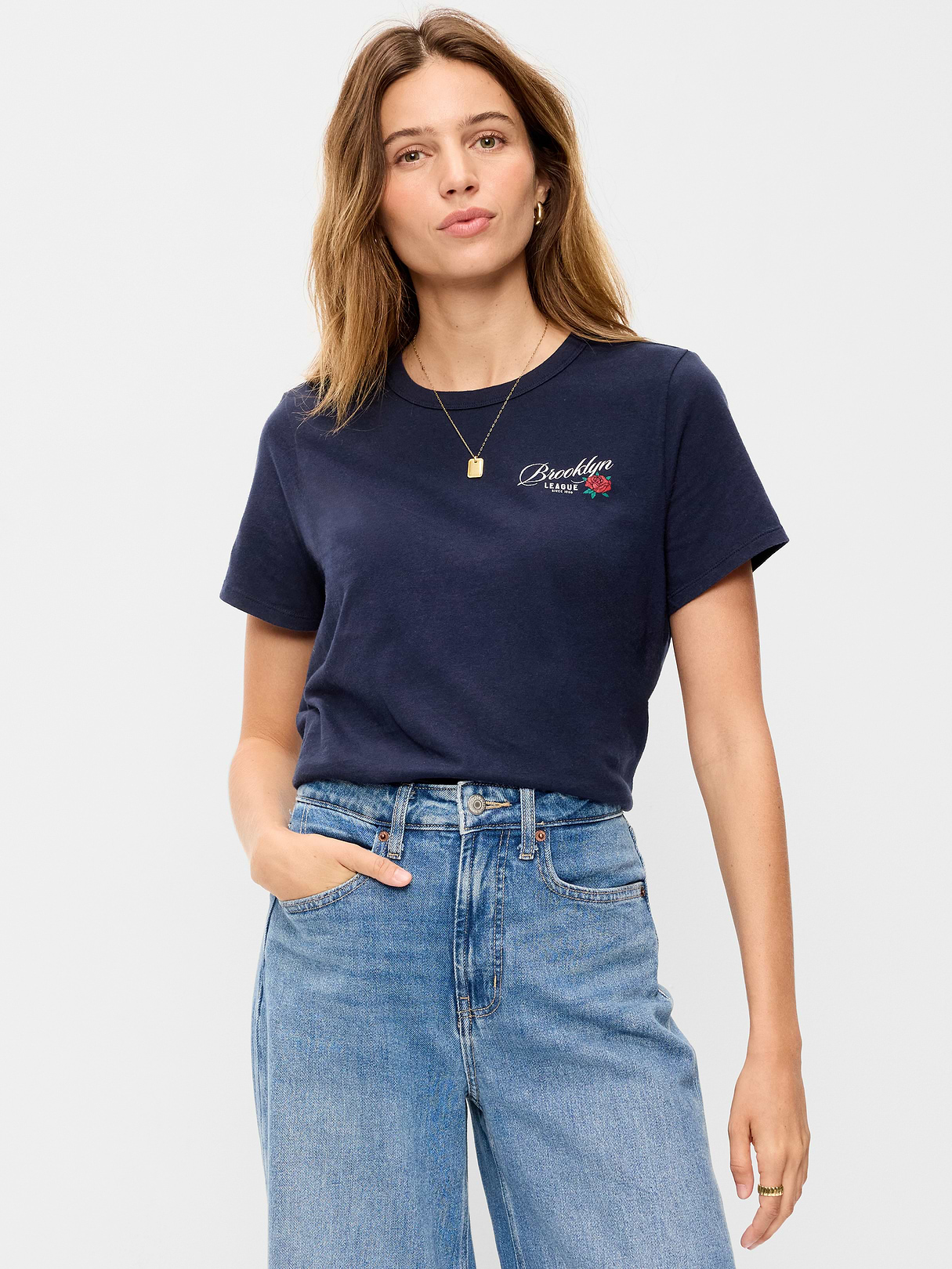 EveryWear Crew-Neck Graphic T-Shirt - In the Navy