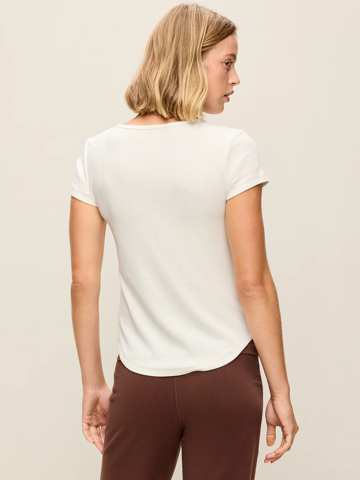 CloudLite Crew-Neck Ribbed T-Shirt - Magnolia