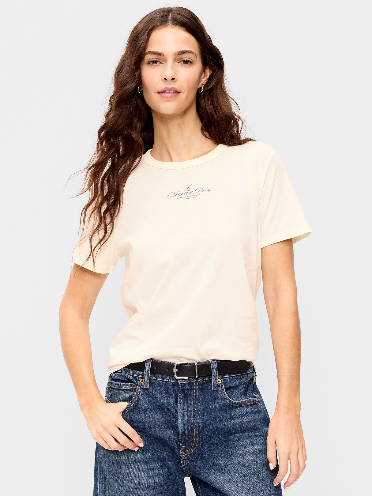 EveryWear Crew-Neck Graphic T-Shirt - Creme De La Creme