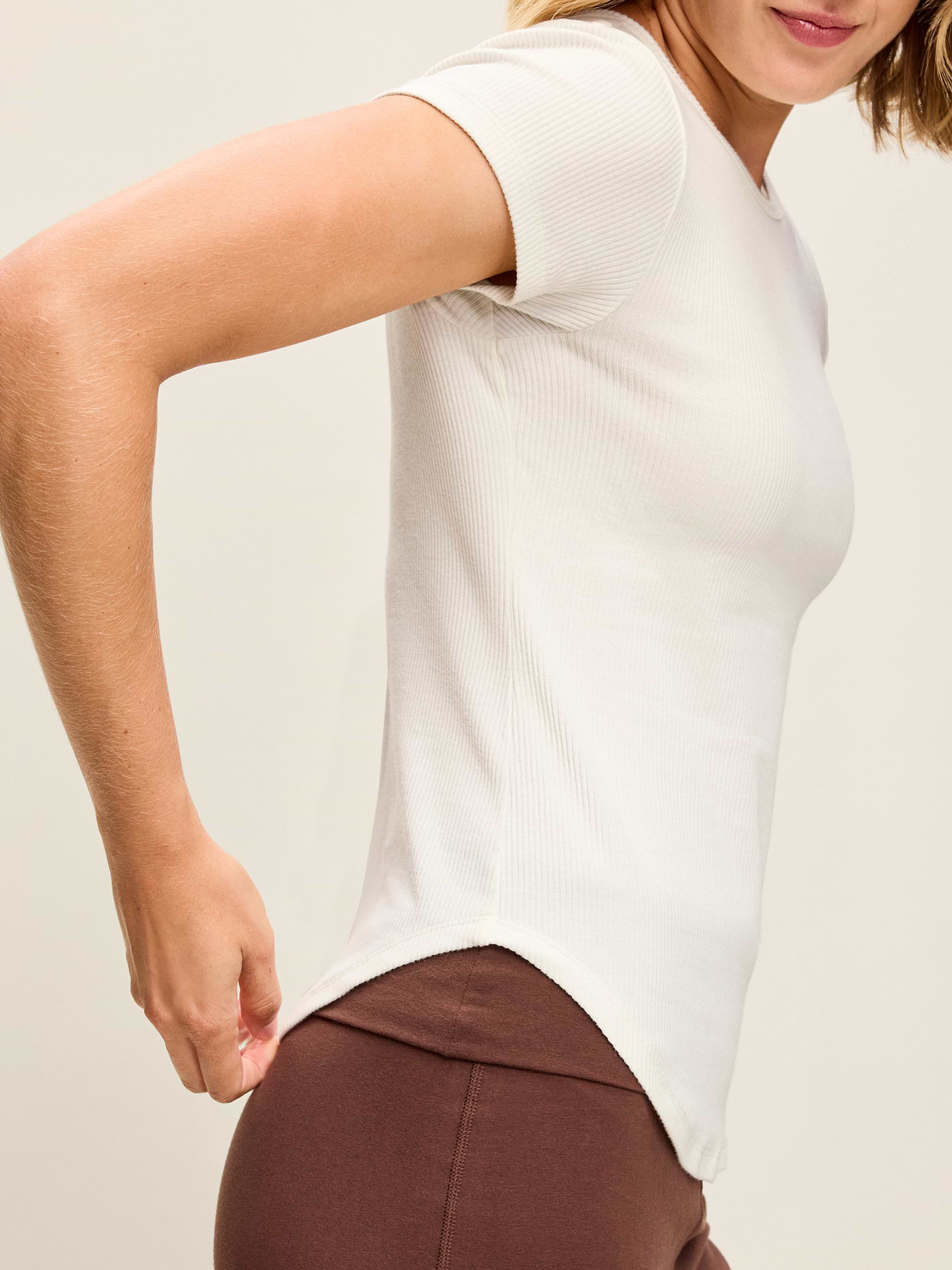 CloudLite Crew-Neck Ribbed T-Shirt - Magnolia