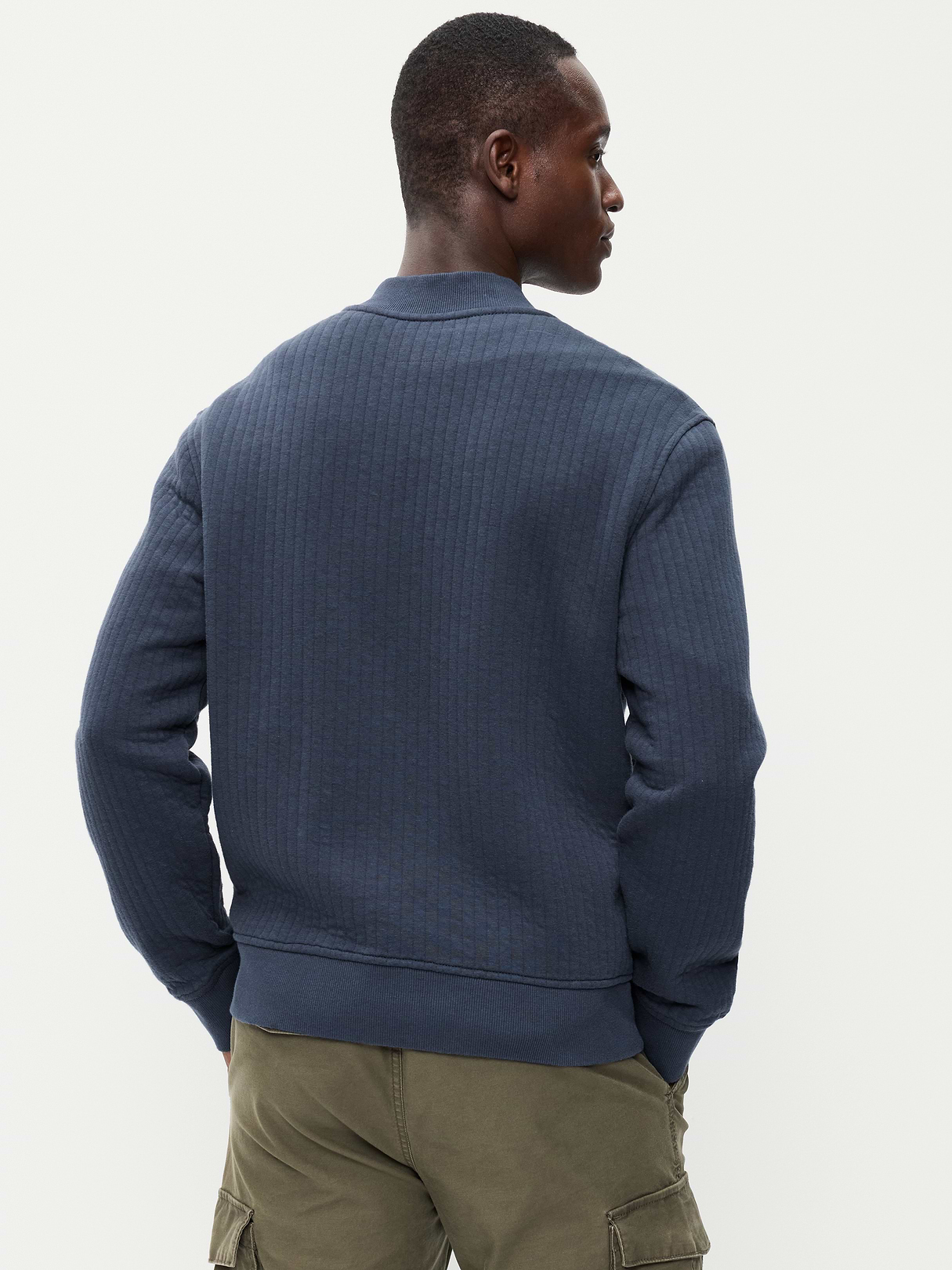 Quilted Fleece Bomber Jacket - Dusk Navy