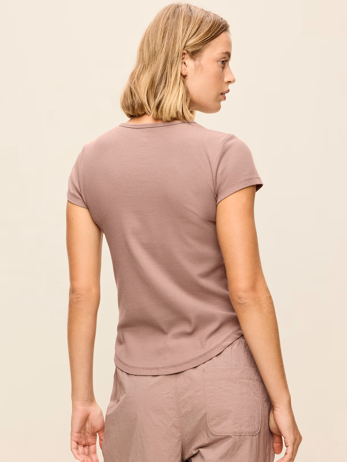 CloudLite Crew-Neck Ribbed T-Shirt - Mocha