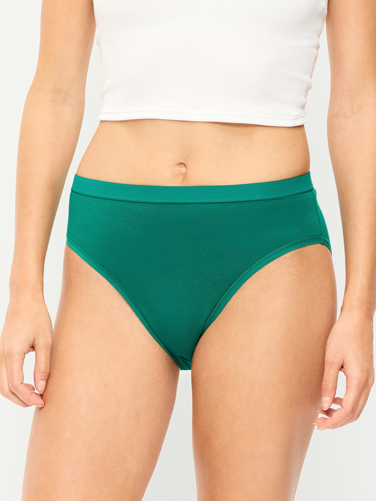 High-Waisted Everyday Cotton Underwear 6-Pack - Red Candy Cane Heart