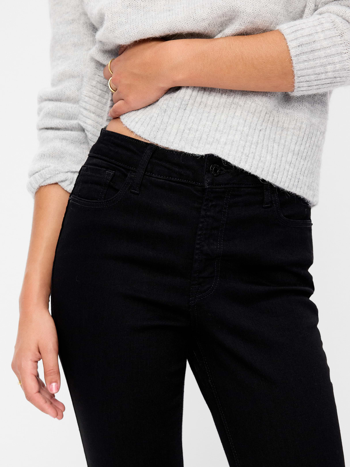 High-Waisted Rockstar Super-Skinny Jeans - Black Wash