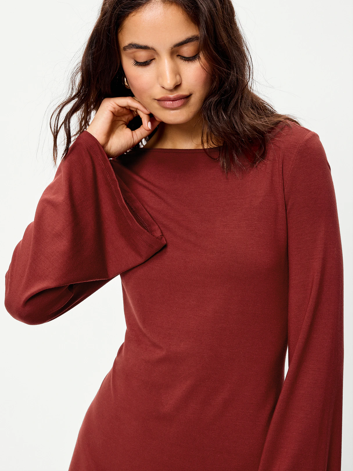 Low-Back Flare Mini Dress - Emberglow