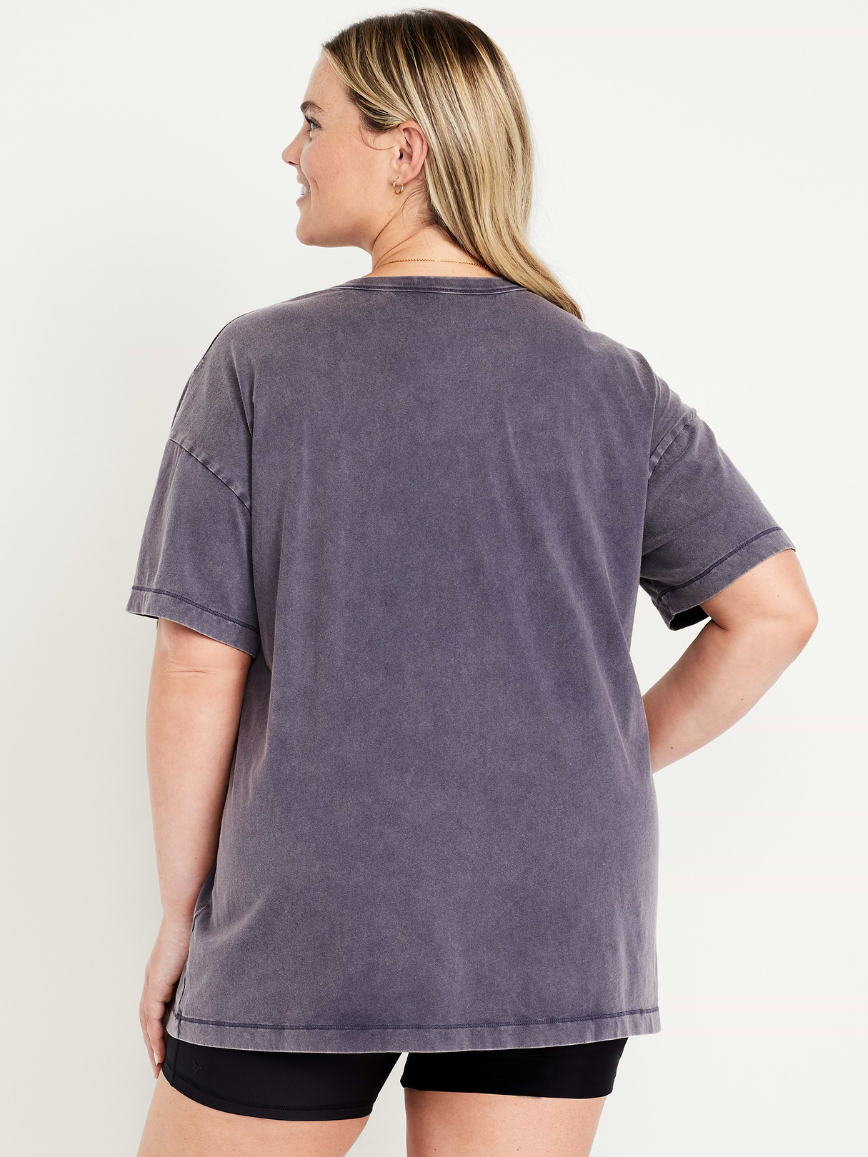 Oversized EveryWear Tunic T-Shirt - Navy Blue