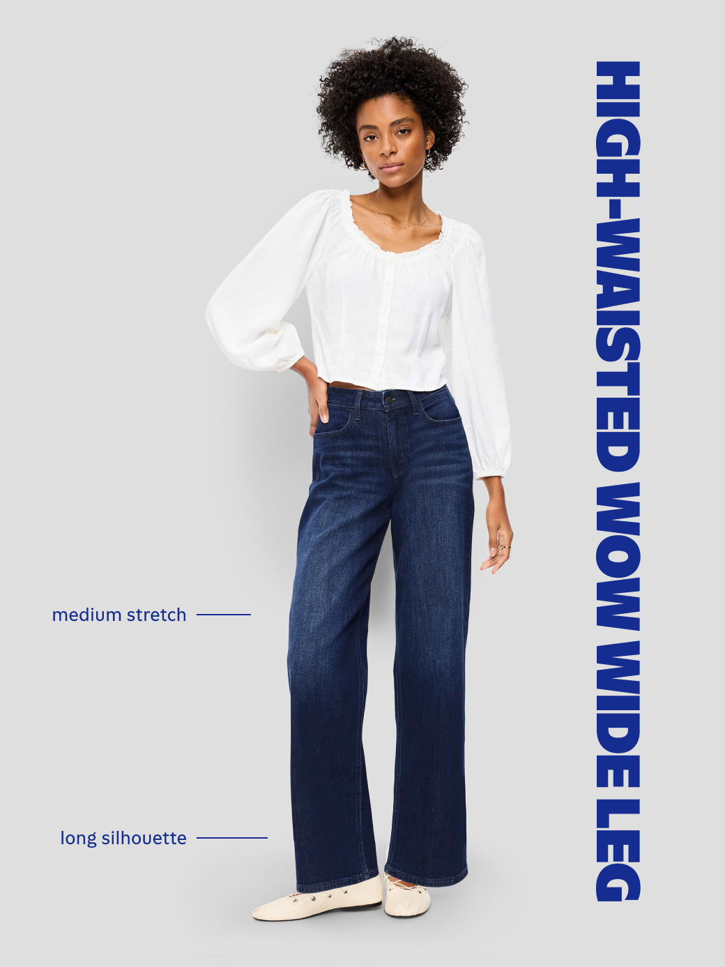 High-Waisted Wow Wide-Leg Jeans - Dark Wash