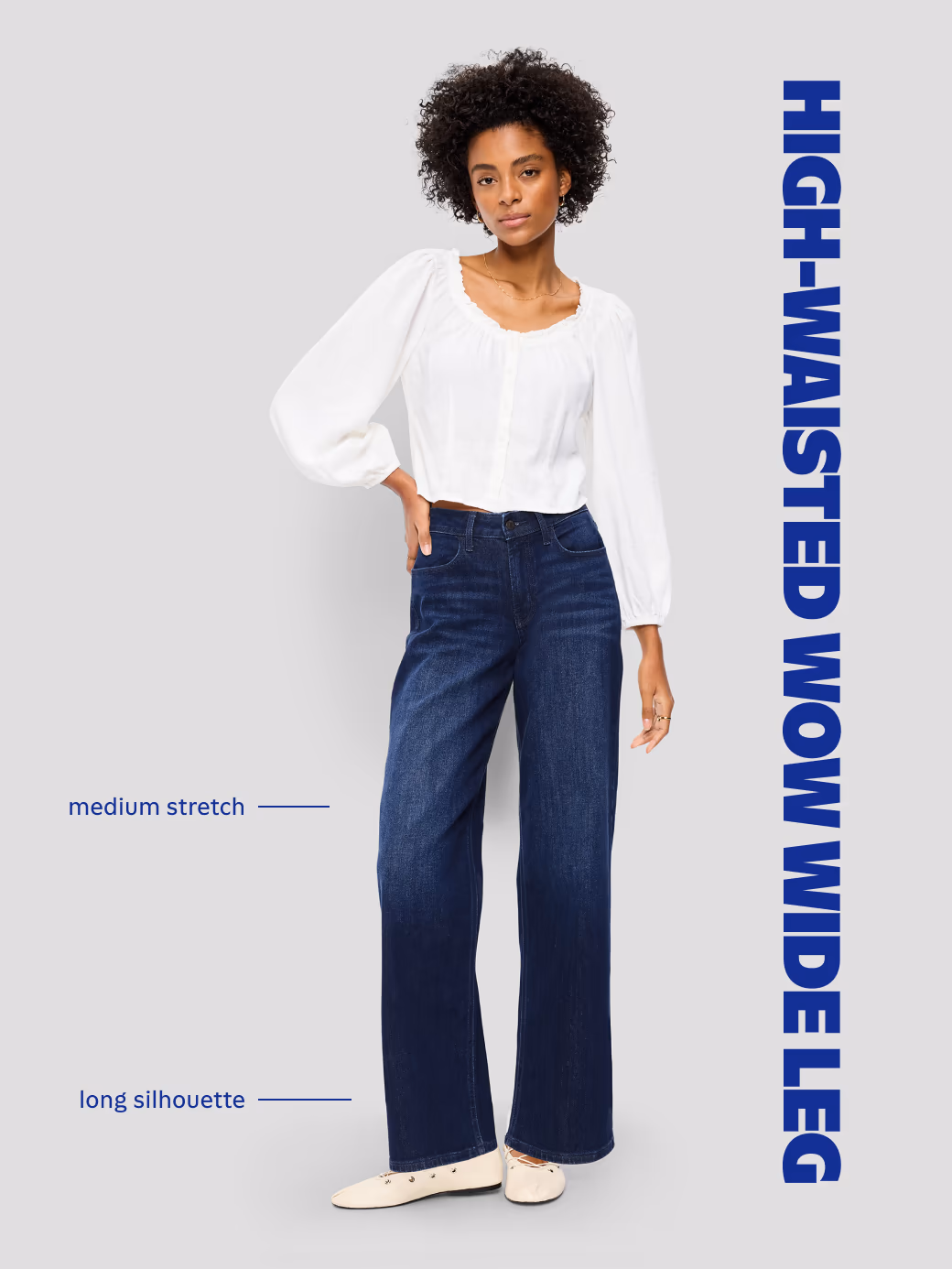 High-Waisted Wow Wide-Leg Jeans - Medium Wash