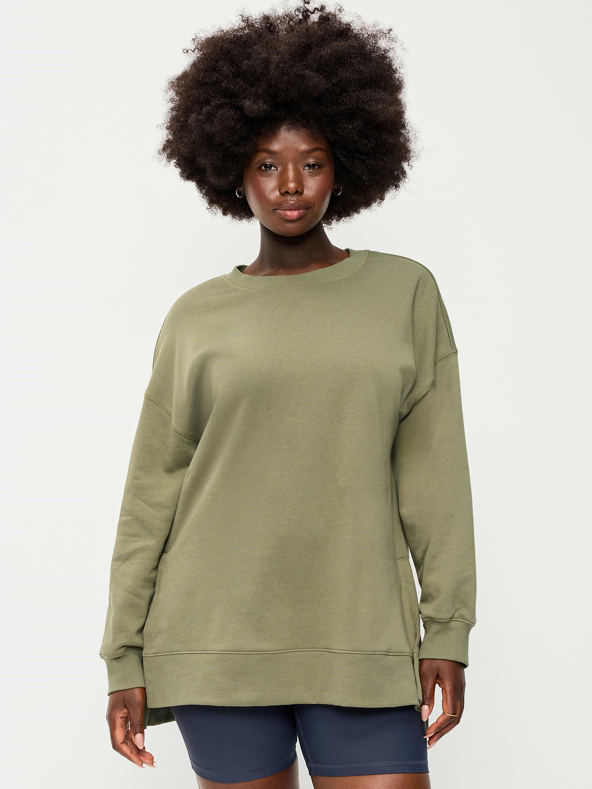 SoComfy Relaxed Tunic Sweatshirt - Dill Caper
