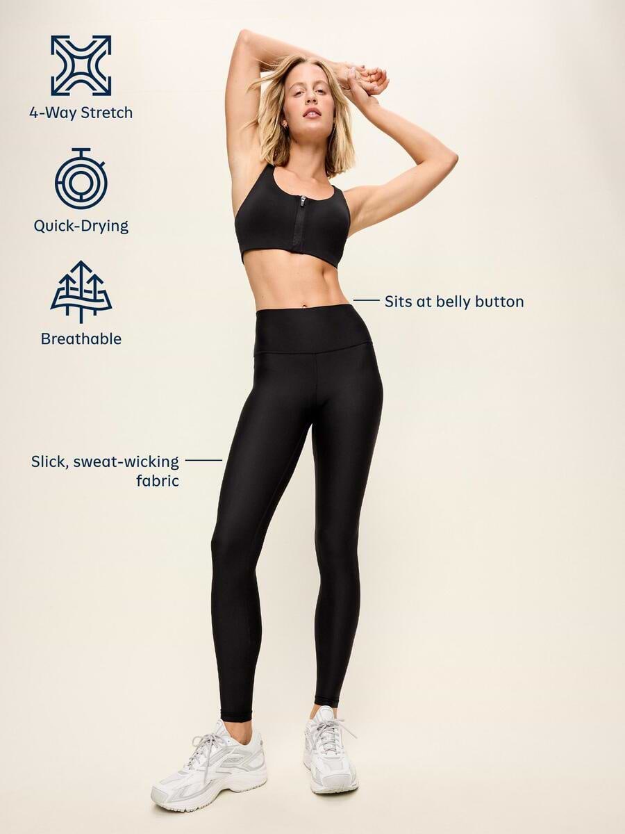 High-Waisted PowerSoft Full-Length Leggings - Black Jack
