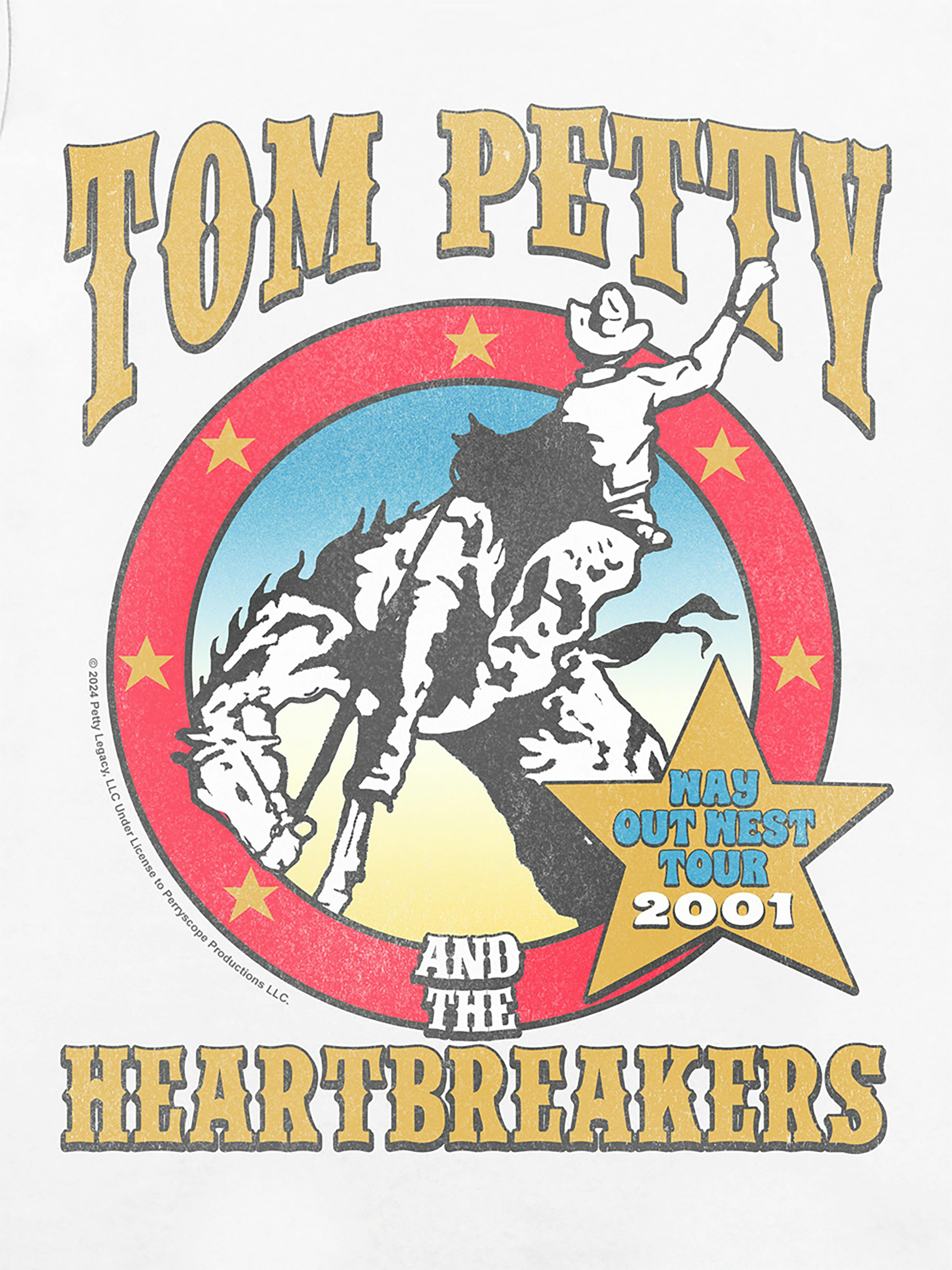 Tom Petty Way Out West Graphic T-Shirt for Women - White