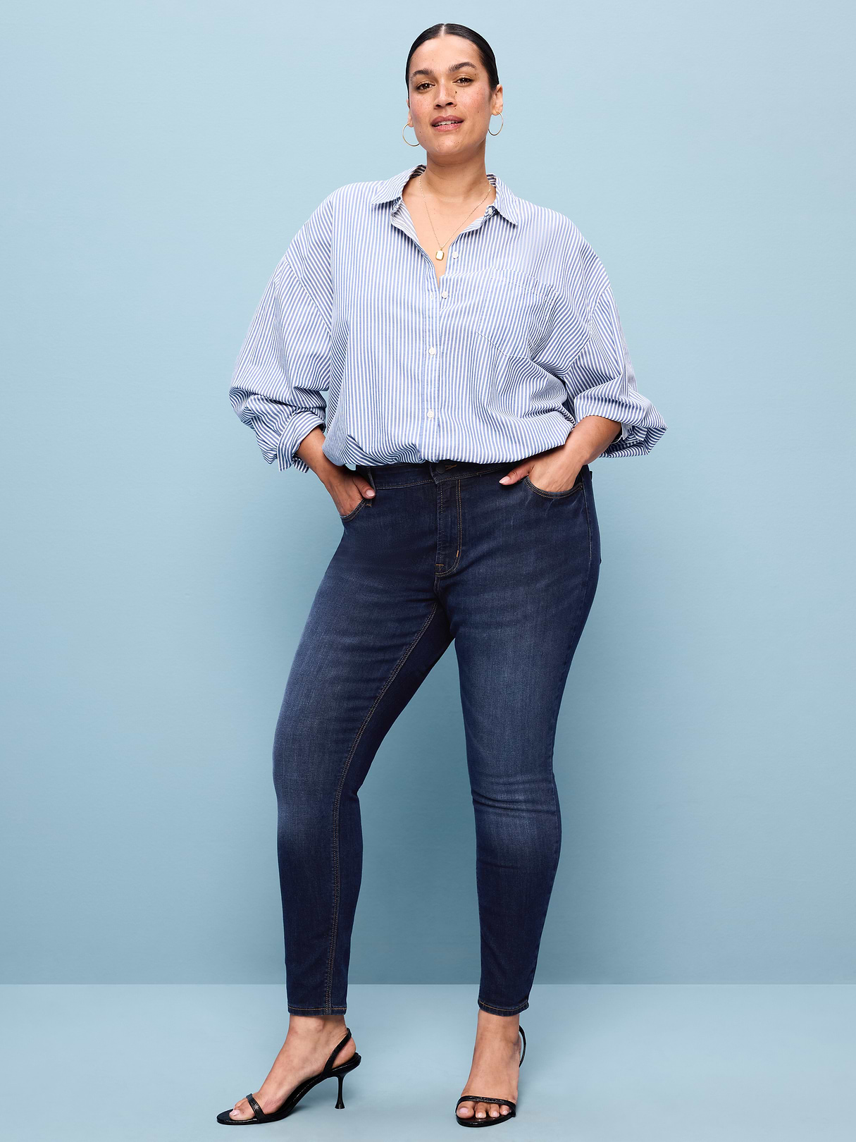 Mid-Rise Rockstar Super-Skinny Jeans - Dark Wash